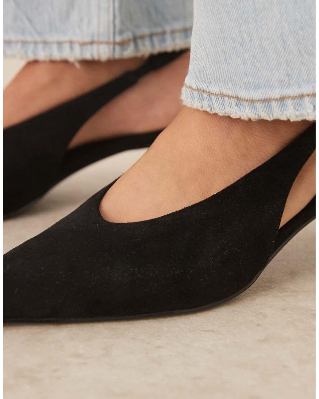 ASOS Natural Sydney Slingback Kitten Heel Shoes