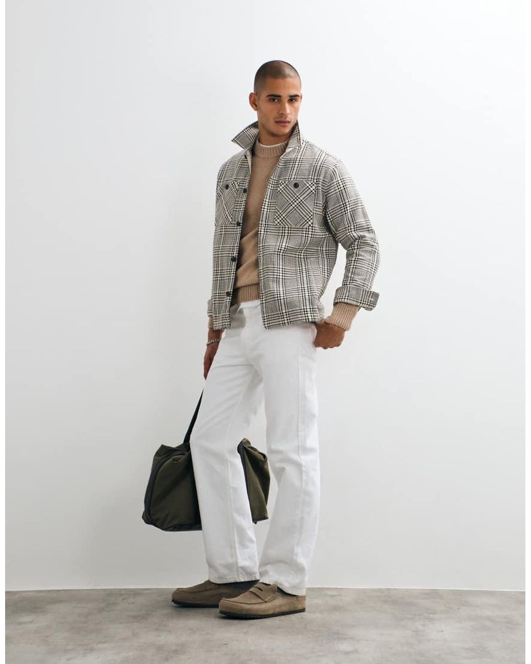 Barbour White Alderney Houndstooth Check Overshirt for men