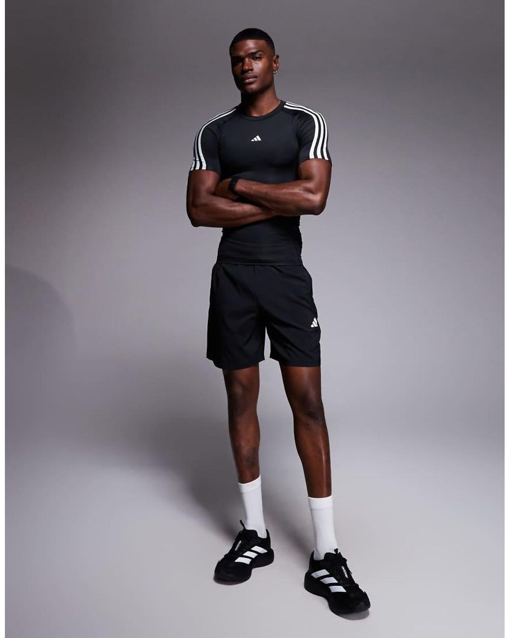 Adidas Originals Black Adidas Training Techfit T-shirt for men