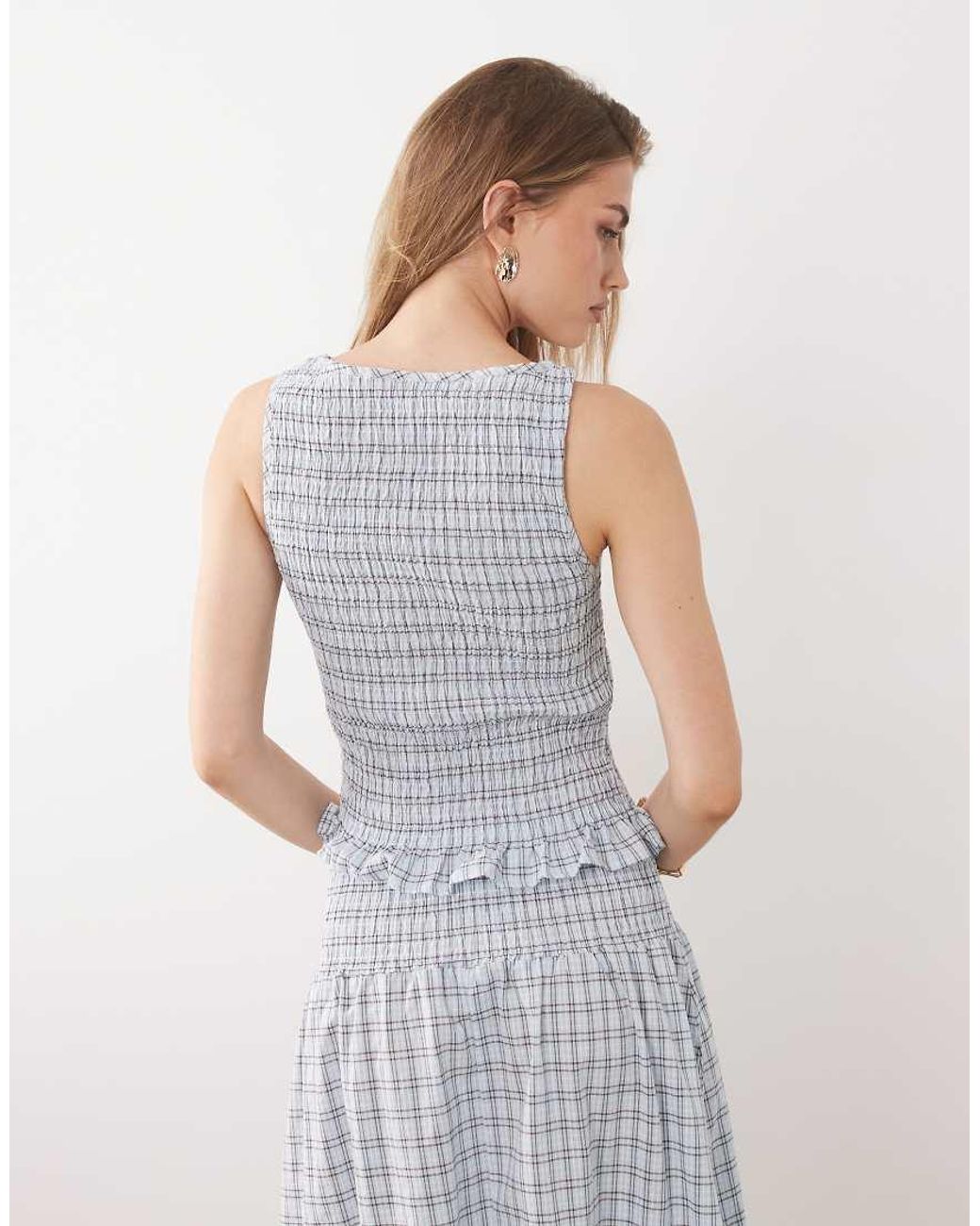 ASOS Gray Shirred Tank Top