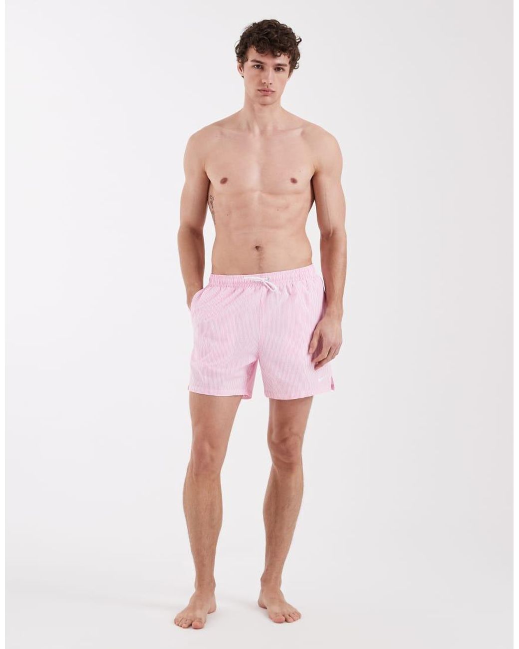 Nike Pink Nike 5 Inch Volley Seersucker Swim Shorts for men