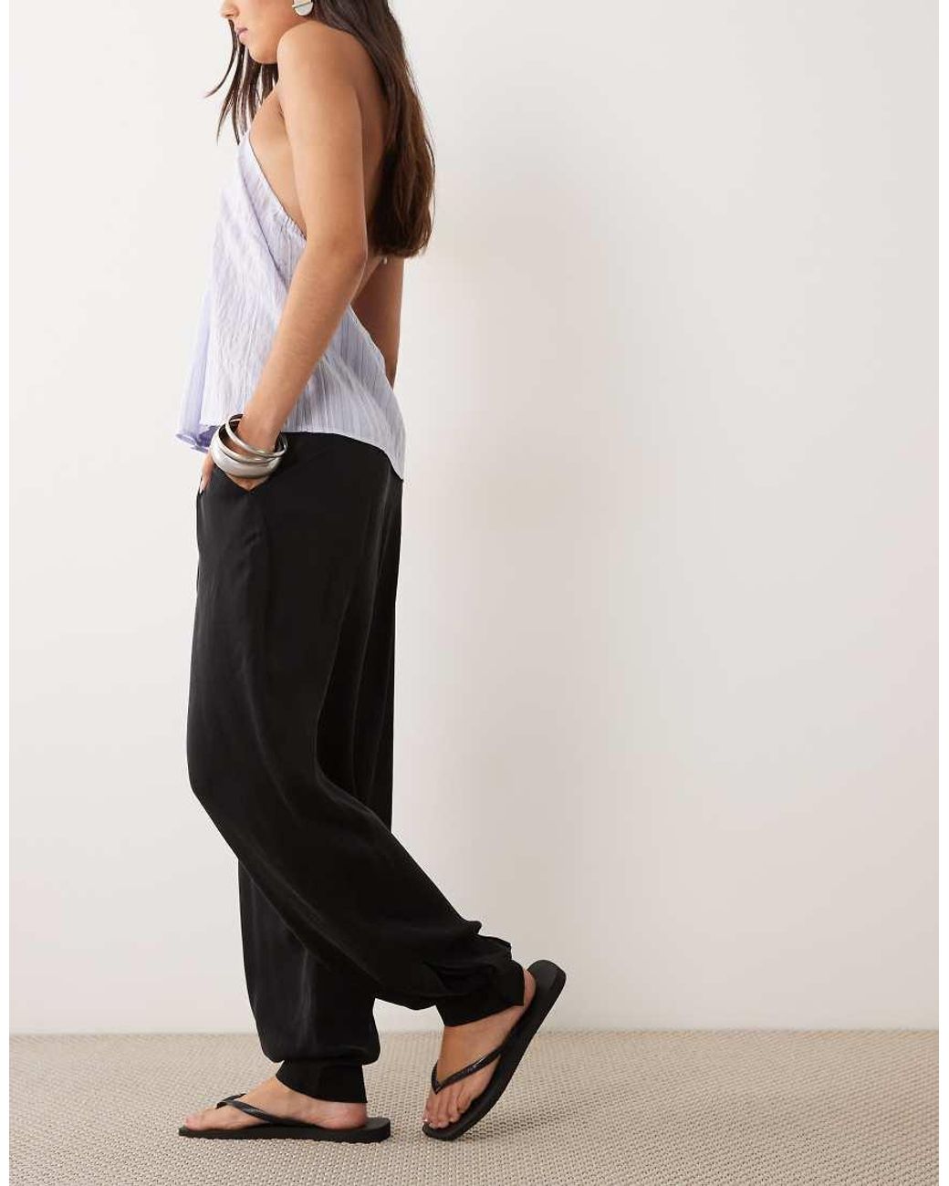 Mango Black Cuffed Trouser