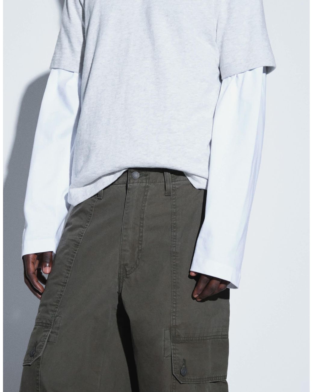 Pantalon cargo extra baggy kaki Levi's pour homme en coloris White