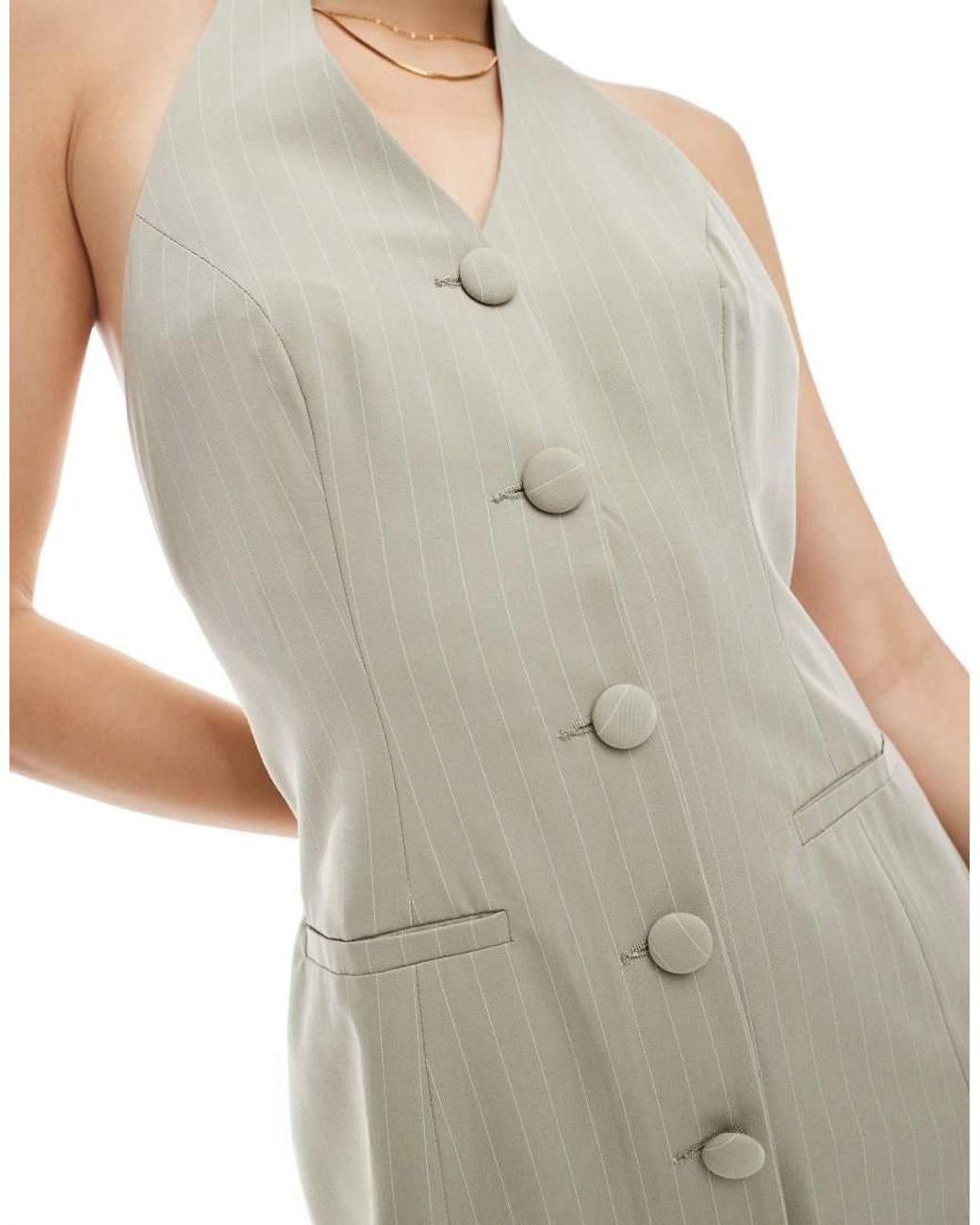 Miss Selfridge White Tailored Halter Mini Dress