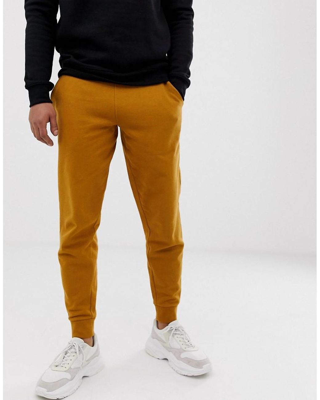 ASOS Tapered Sweatpants In Mustard in 