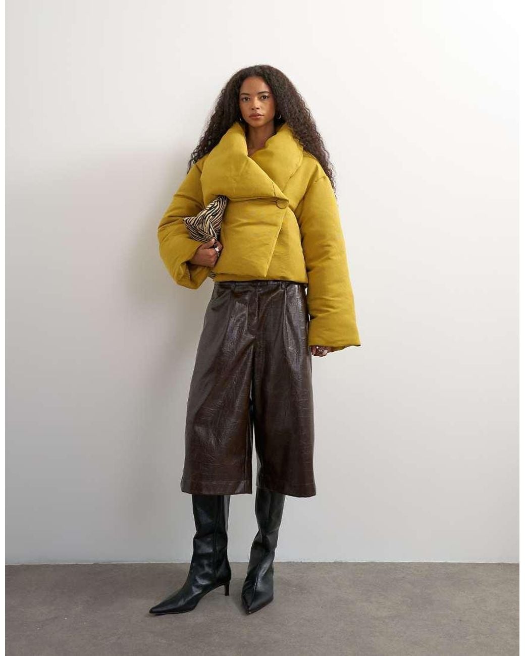 TOPSHOP Yellow Pillow Puffer Jacket
