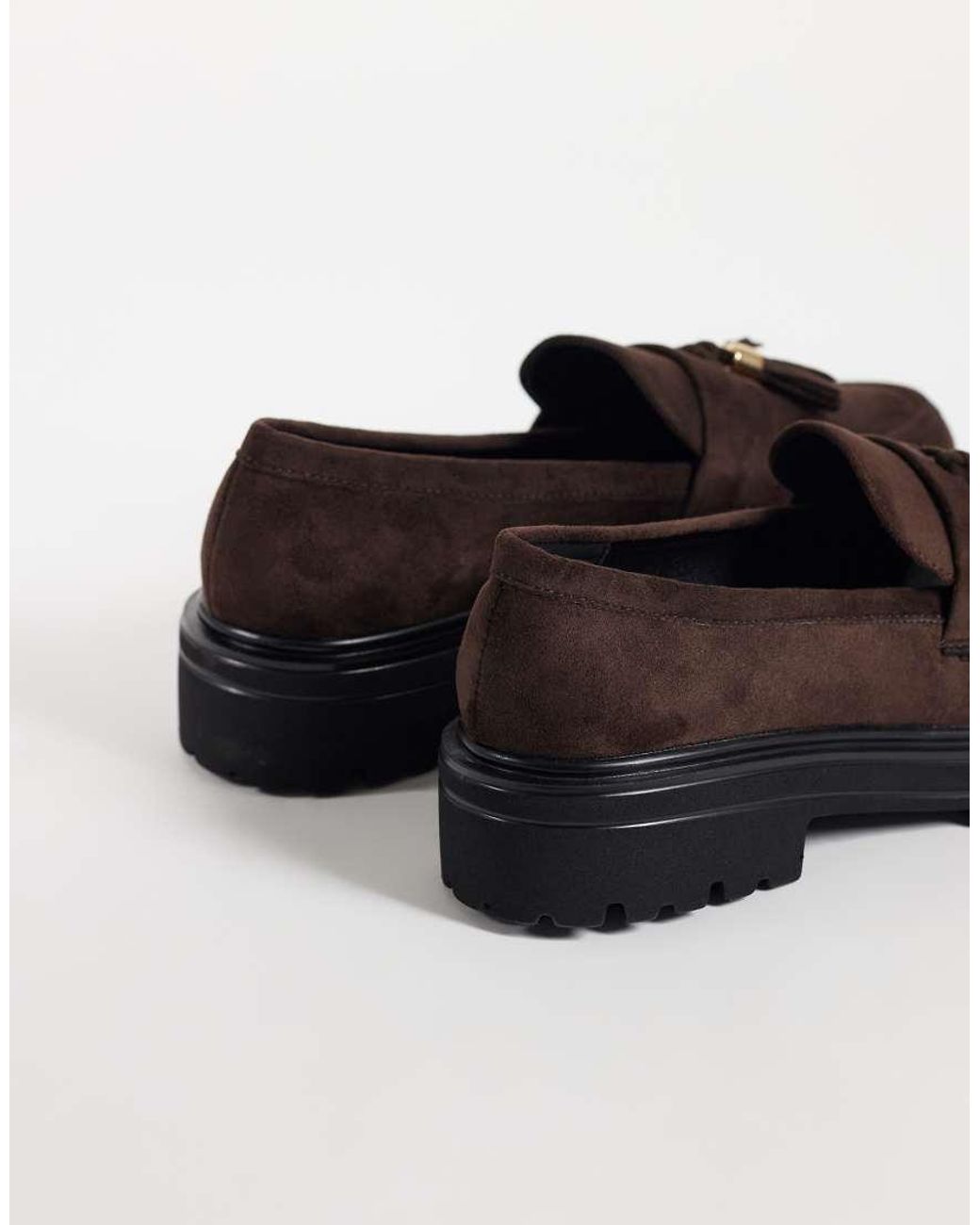 SEQWL Black Jeep Faux Suede Chunky Tassel Loafers