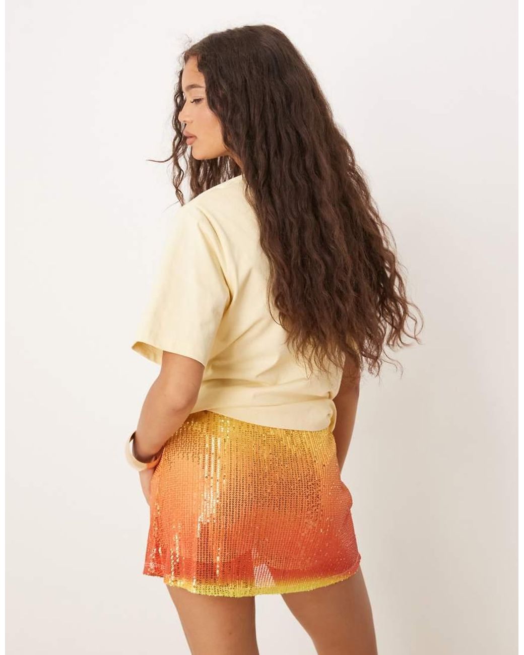 ASOS Orange Sequin Mini Skort