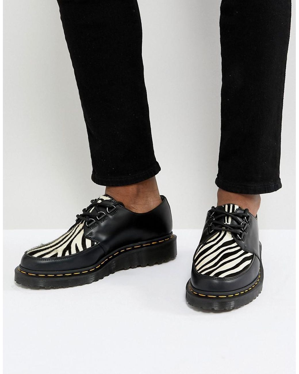 Dr. Martens Core Fusion Zebra Creepers In Black for Men | Lyst
