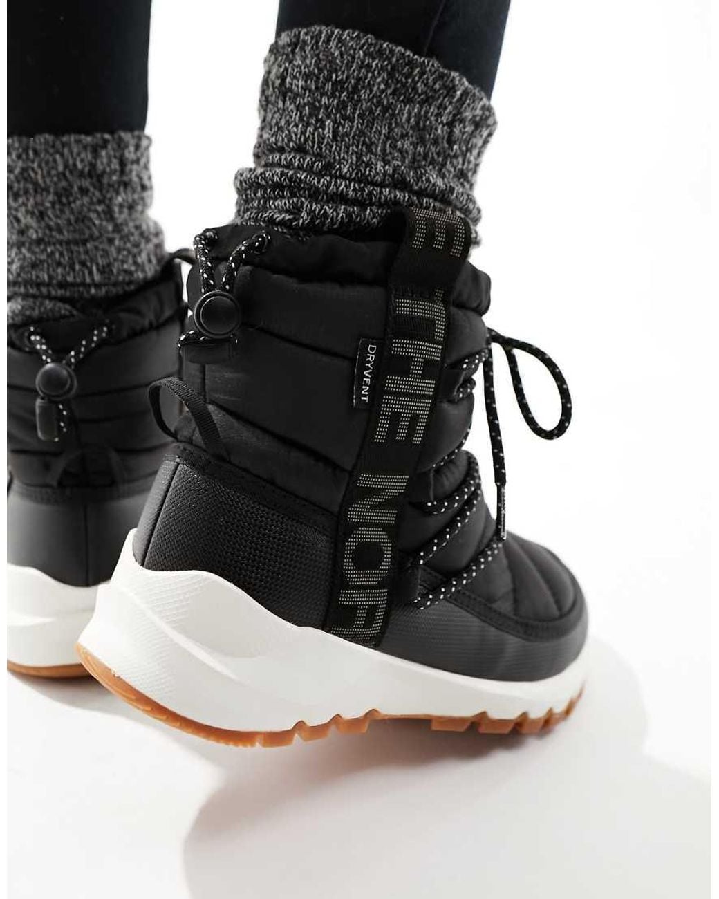The North Face Black Thermoball Insulated Lace Up Boots