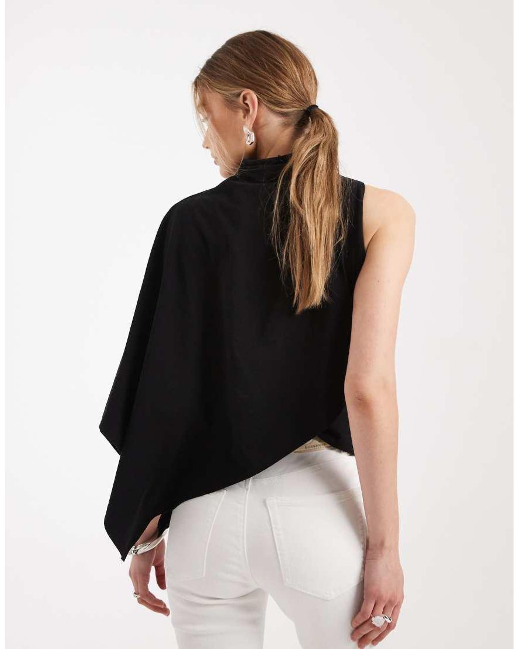 ASOS Black One Sleeve Cape Top