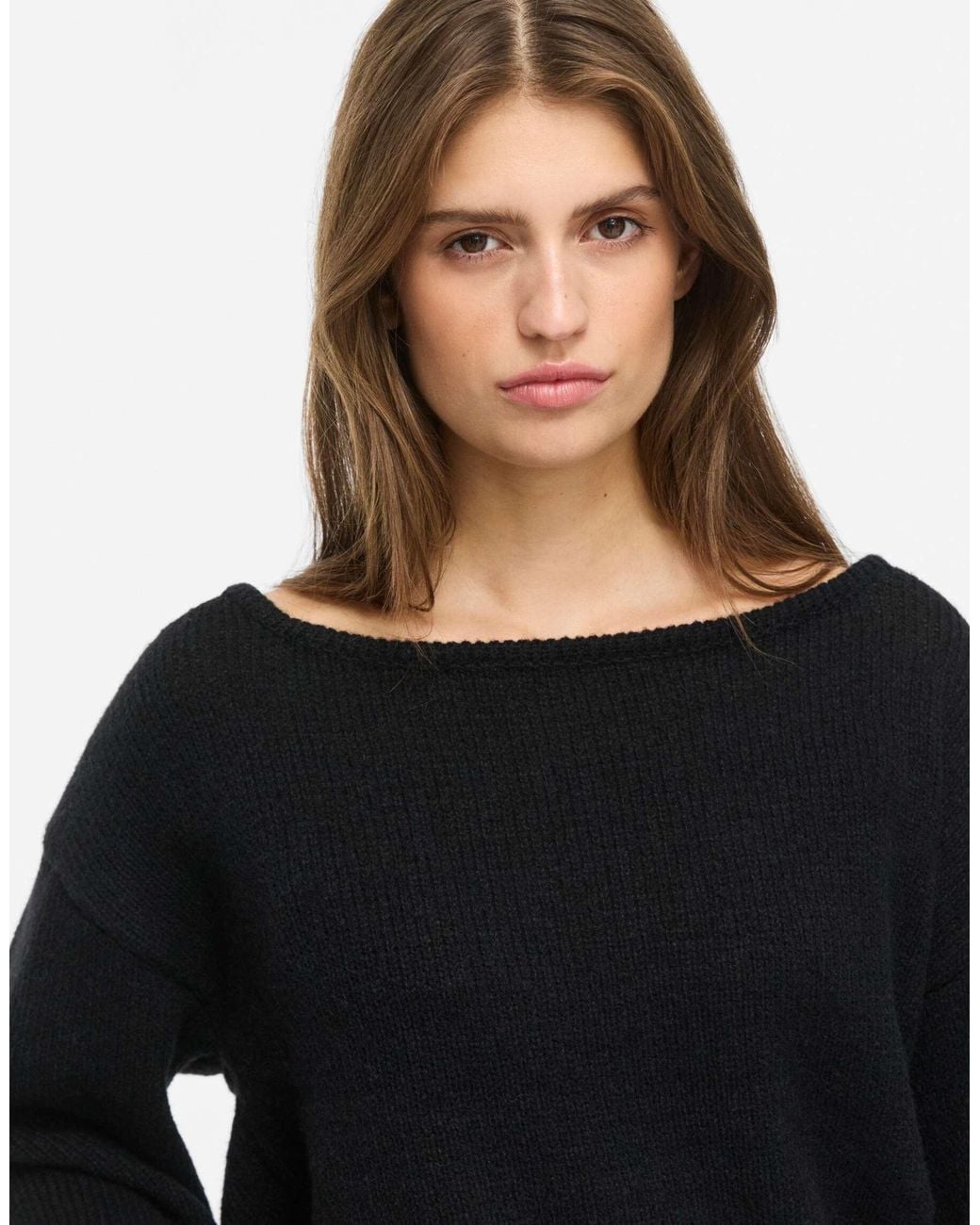 Bellis top côtelé à encolure bateau Noisy May en coloris Black