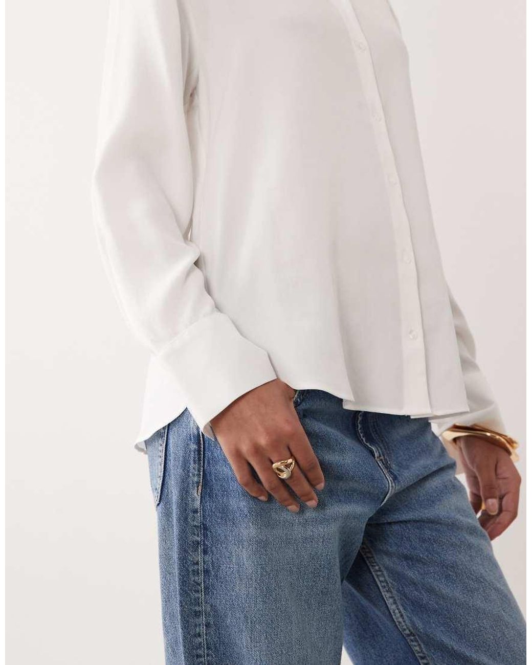 Mango White Classic Shirt