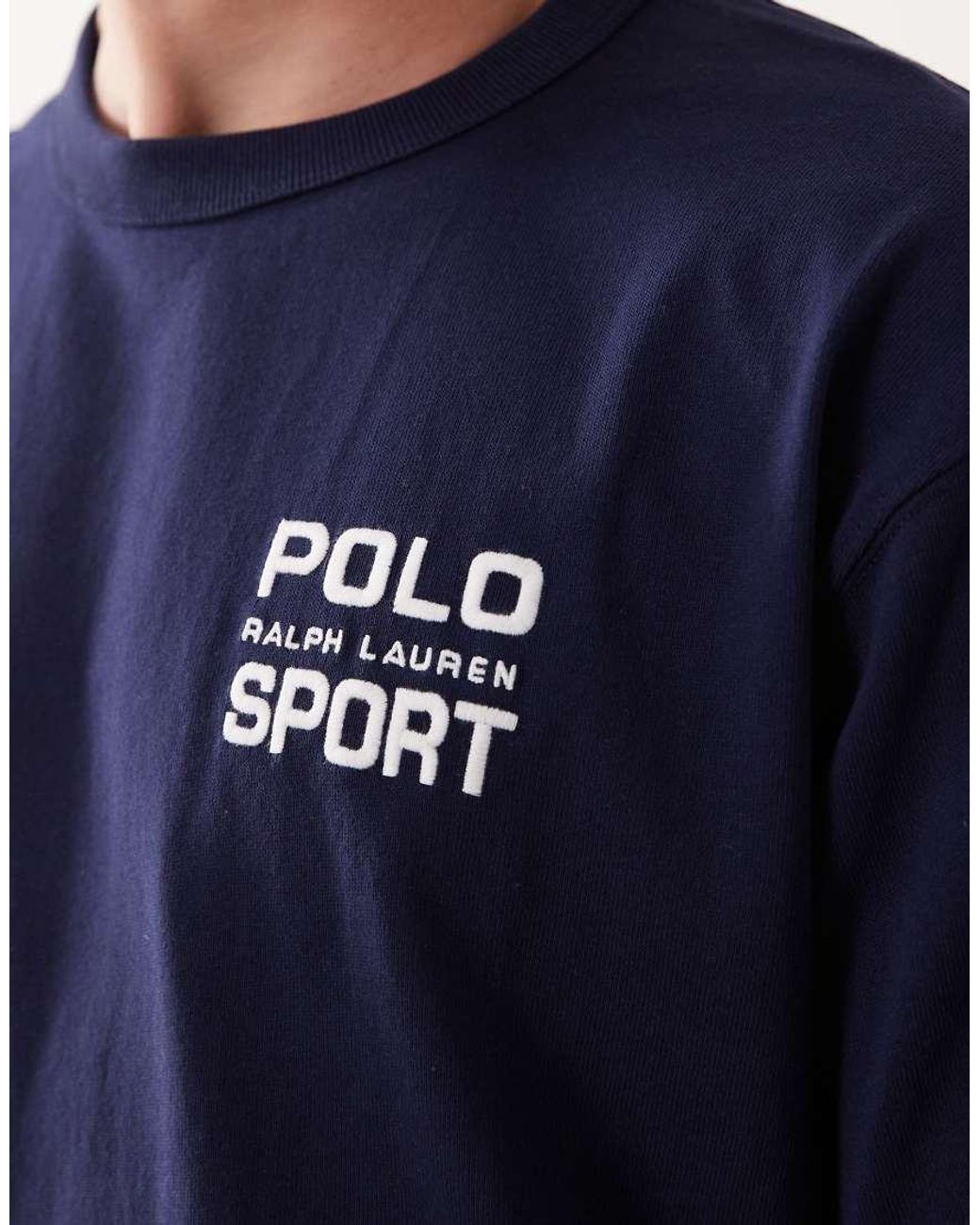 Polo Ralph Lauren Blue Sport Relaxed Fit Heavyweight Back Print T-shirt for men