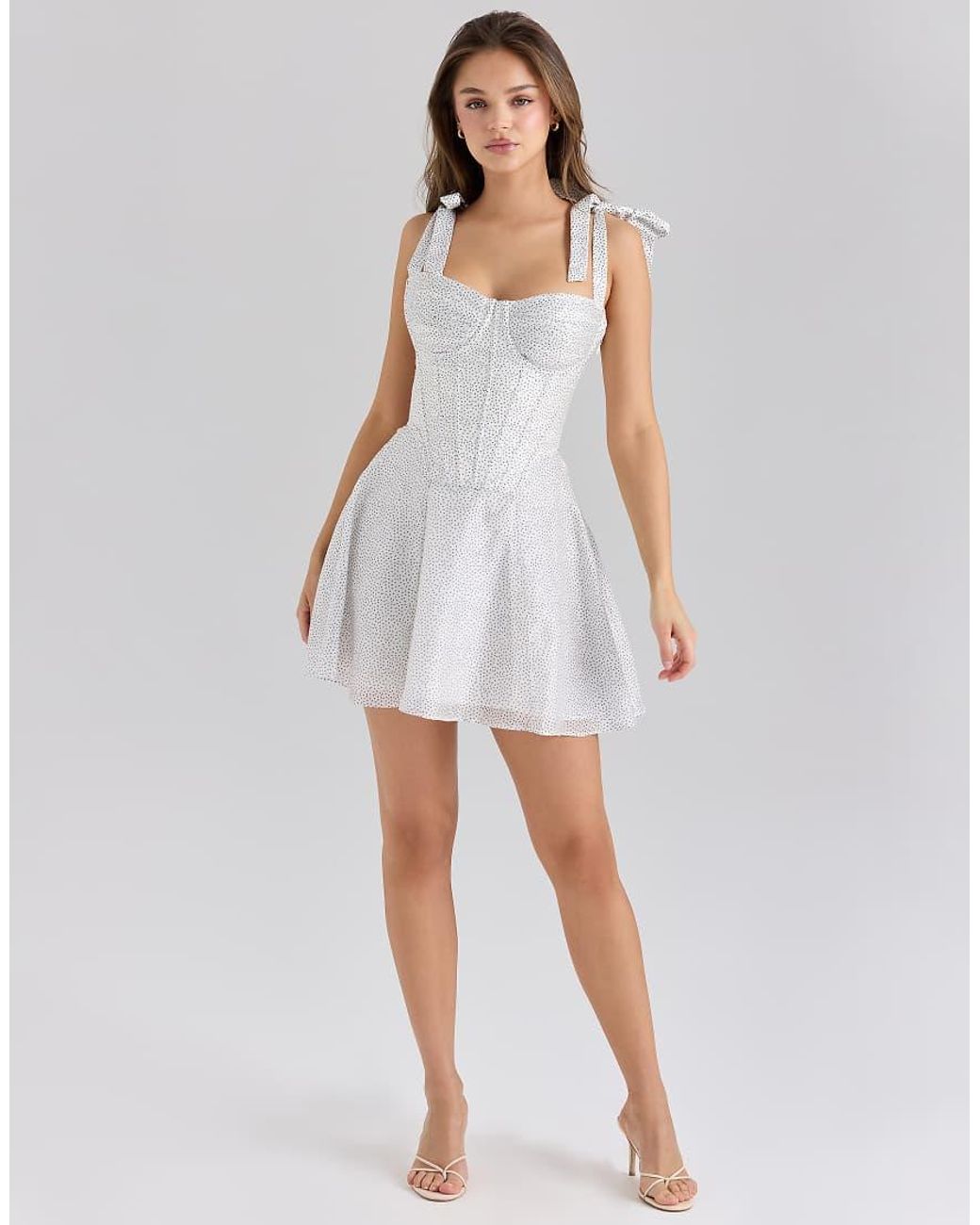 House Of Cb White Ariella Chiffon Mini Dress