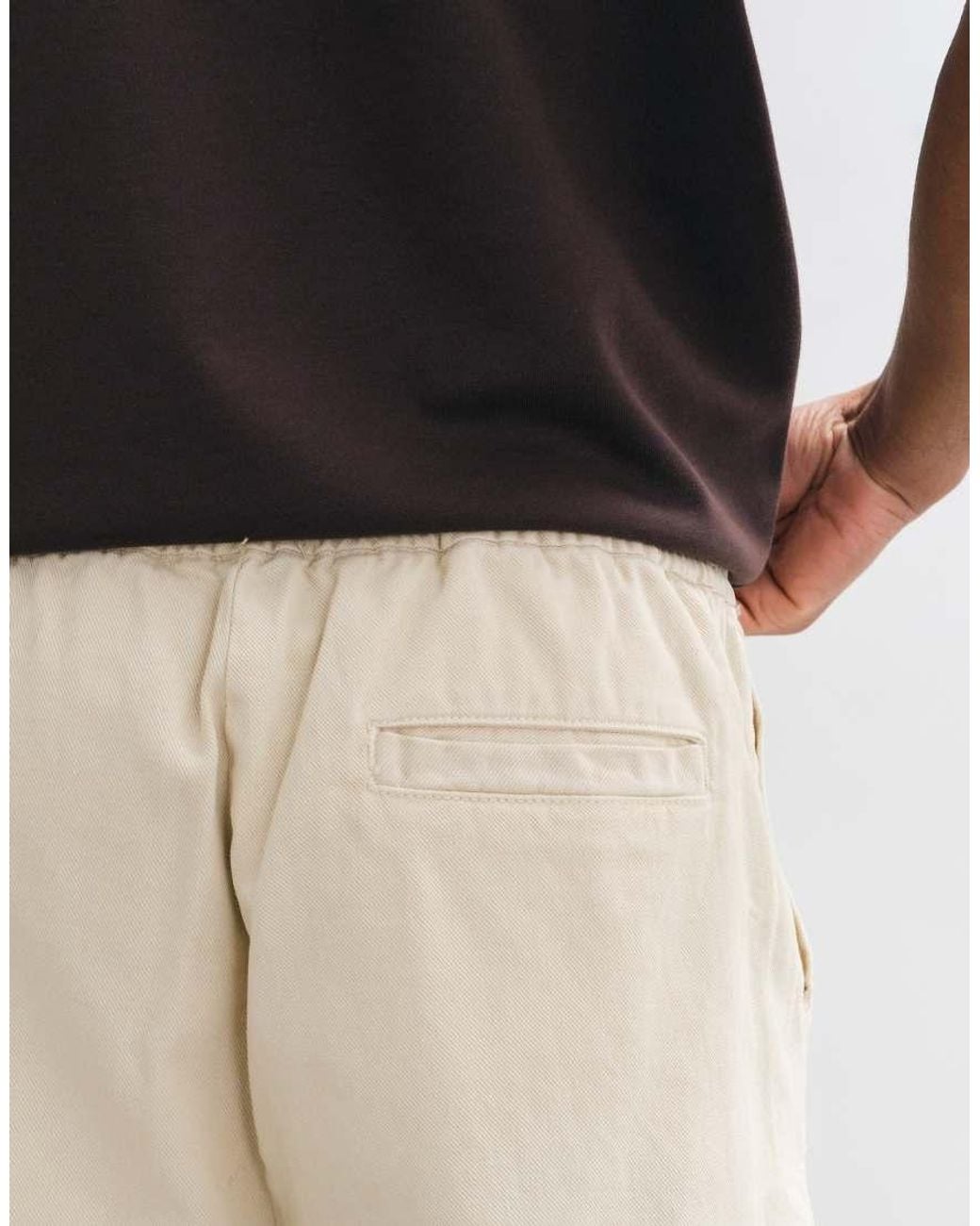 ASOS Natural Relaxed Tapered Trouser With Fatigue Pockets for men