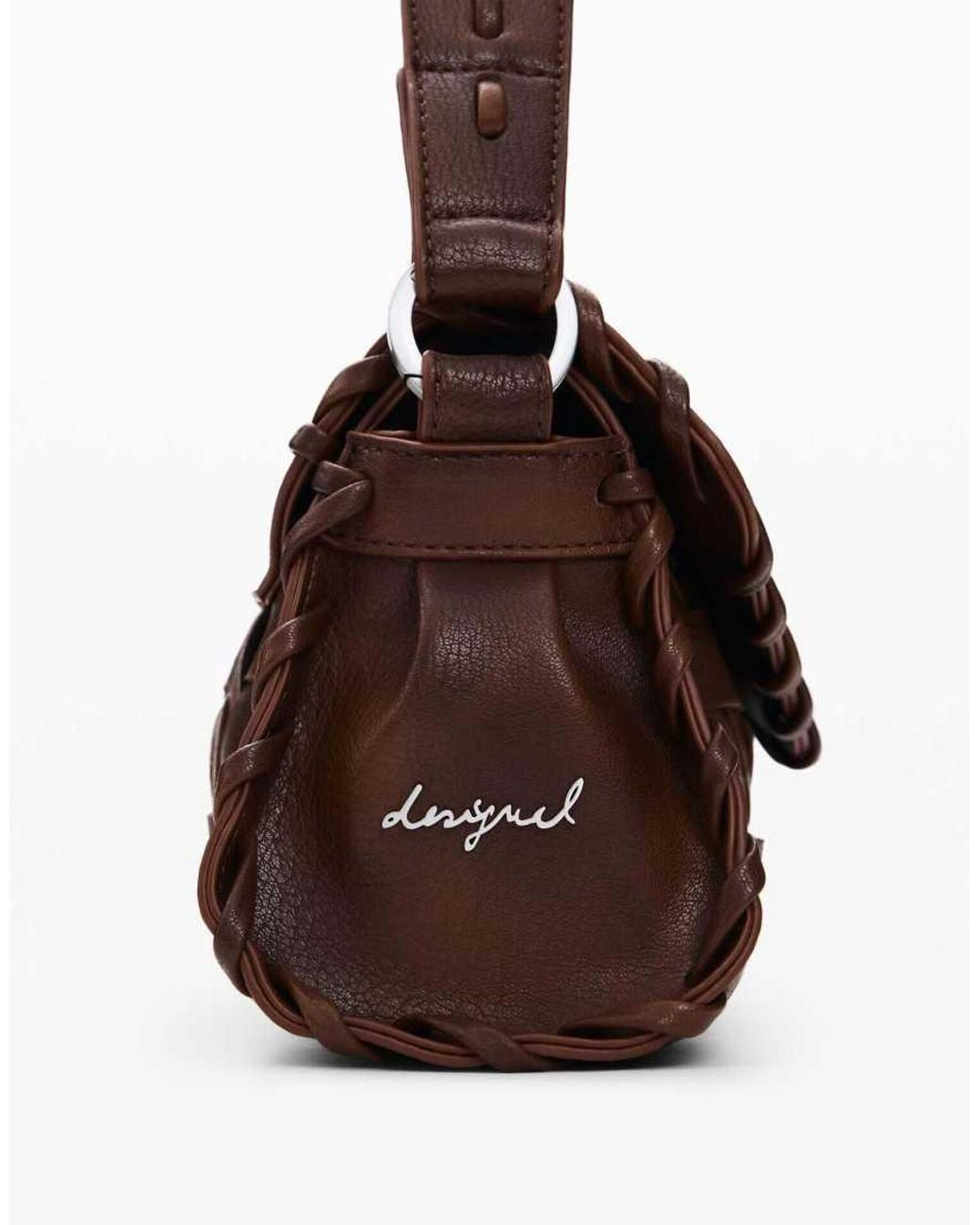 Desigual Brown Small Braided Bag