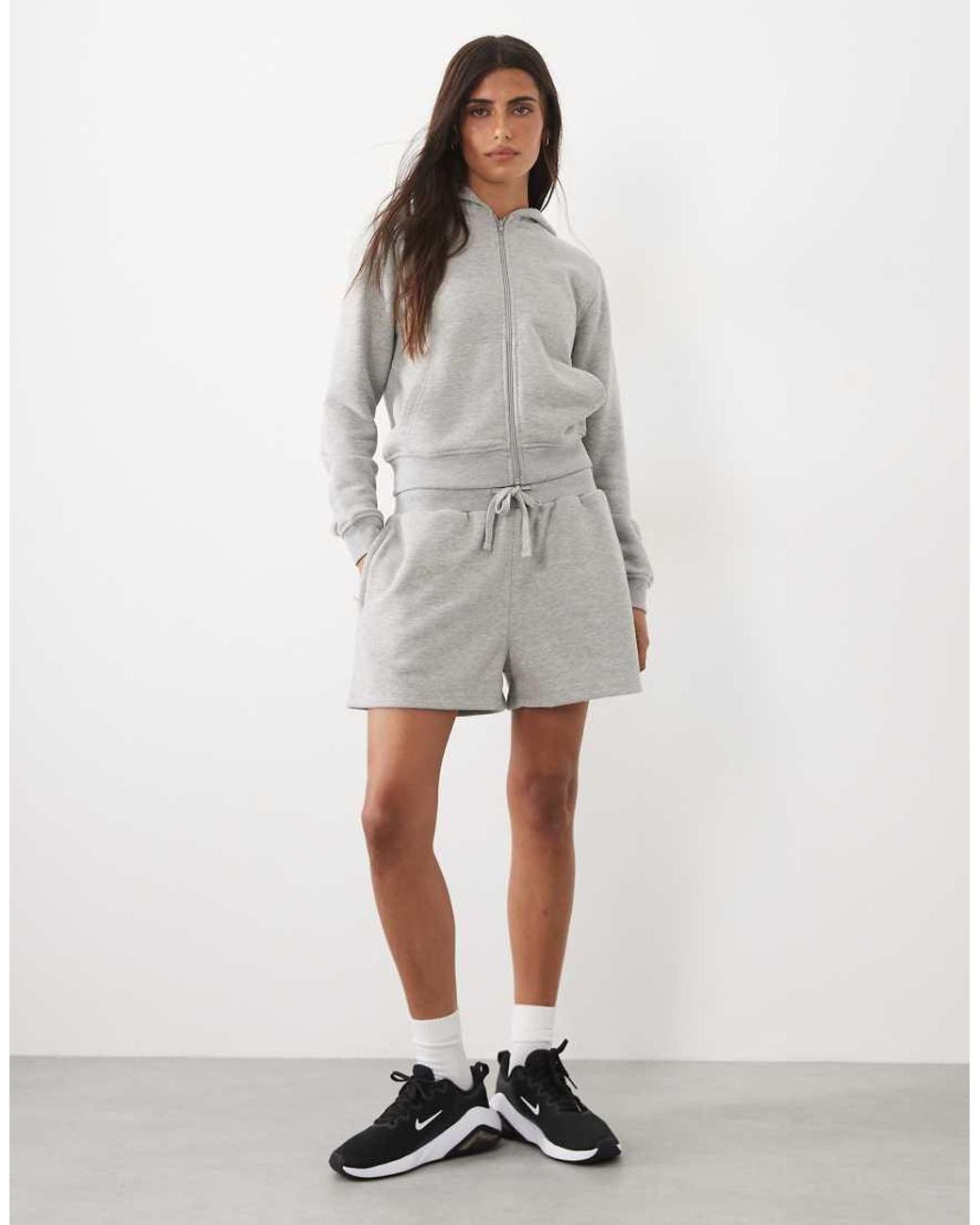 4505 Gray Y2k Lightweight Studio Zip Up Hoodie With Zip Pockets