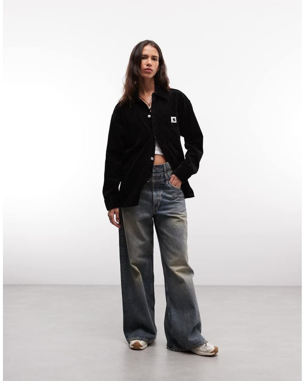 Carhartt Black Bekka Long Sleeve Corduroy Shirt