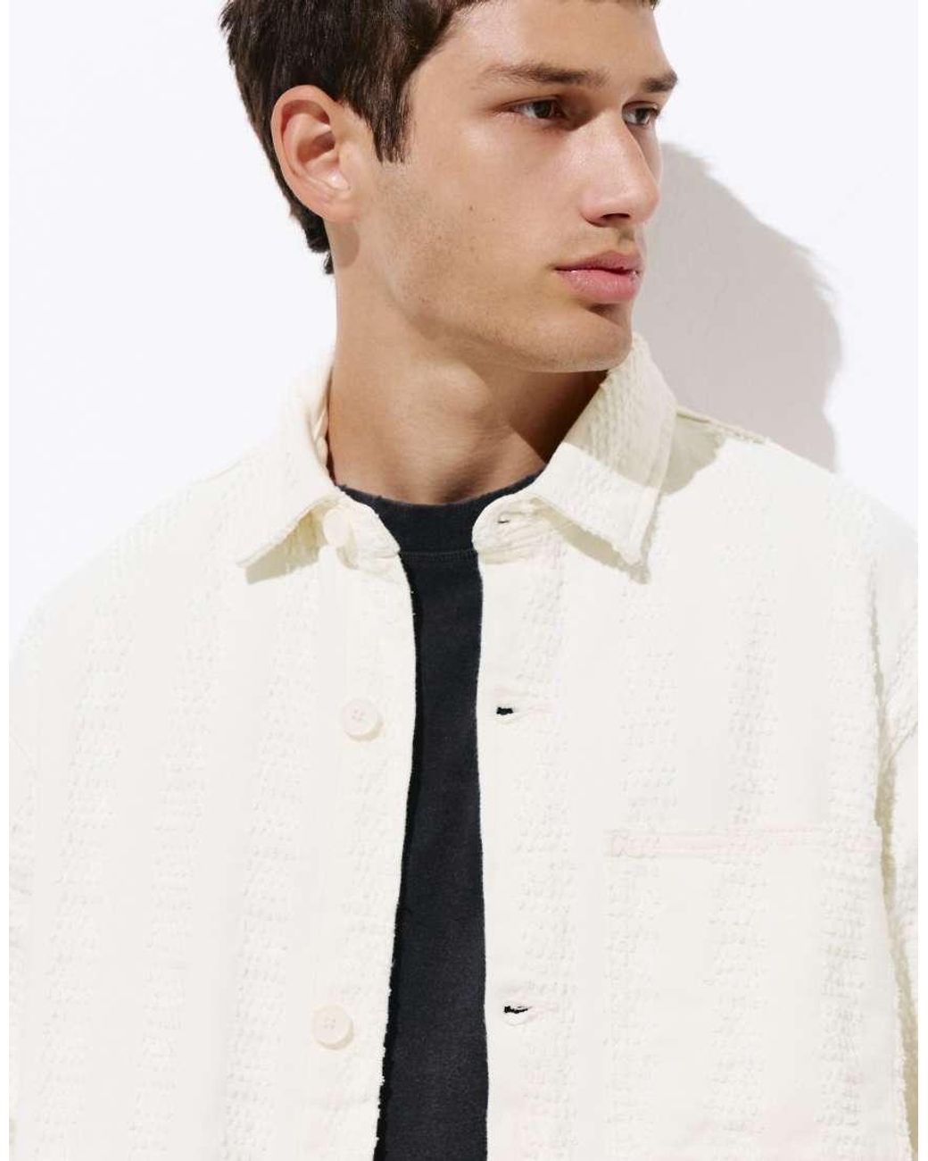 Camicia Jacquard di Pull&Bear in White da Uomo