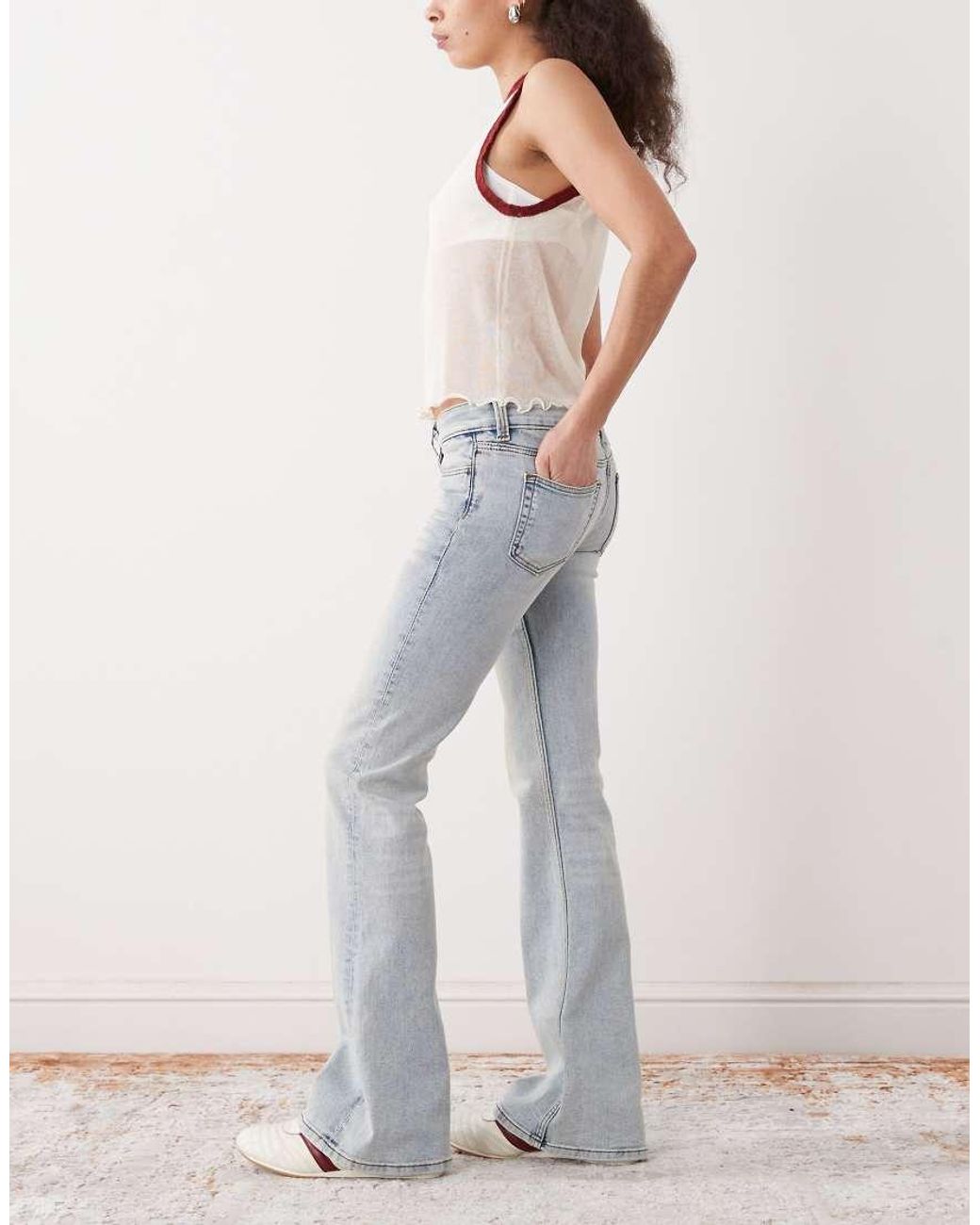 Cheap Monday Gray Booty Bei Stretch Low Rise Bootcut Jeans
