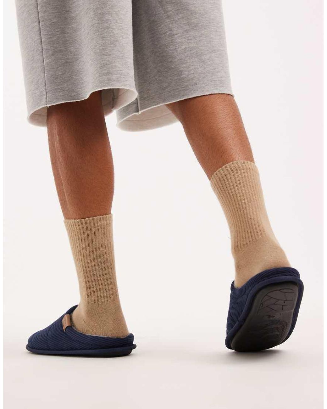 Jack & Jones Blue Cord Style Mule Slipper for men