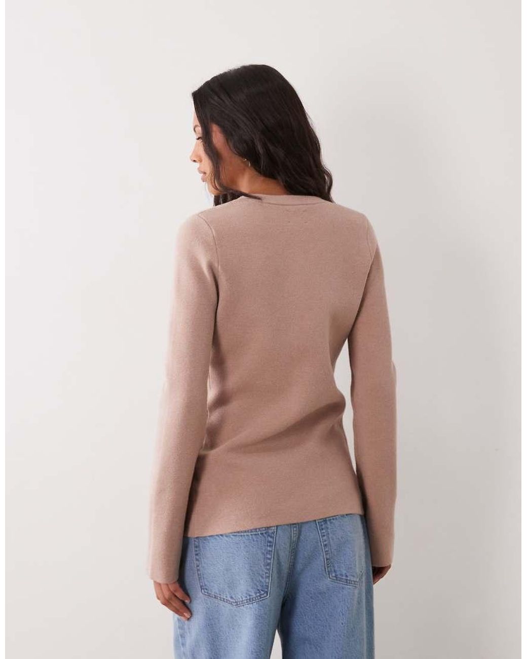 ASOS Pink V Neck Structured Waisted Cardigan