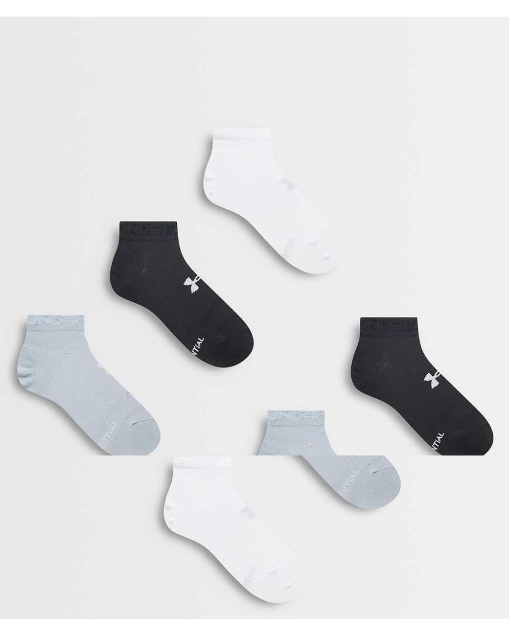 Under Armour White Essential 6 Pack Low Socks for men