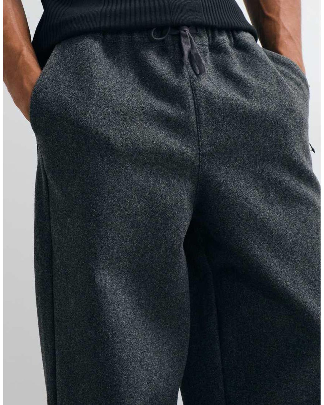 ASOS Blue Baggy Wool Look Trouser for men