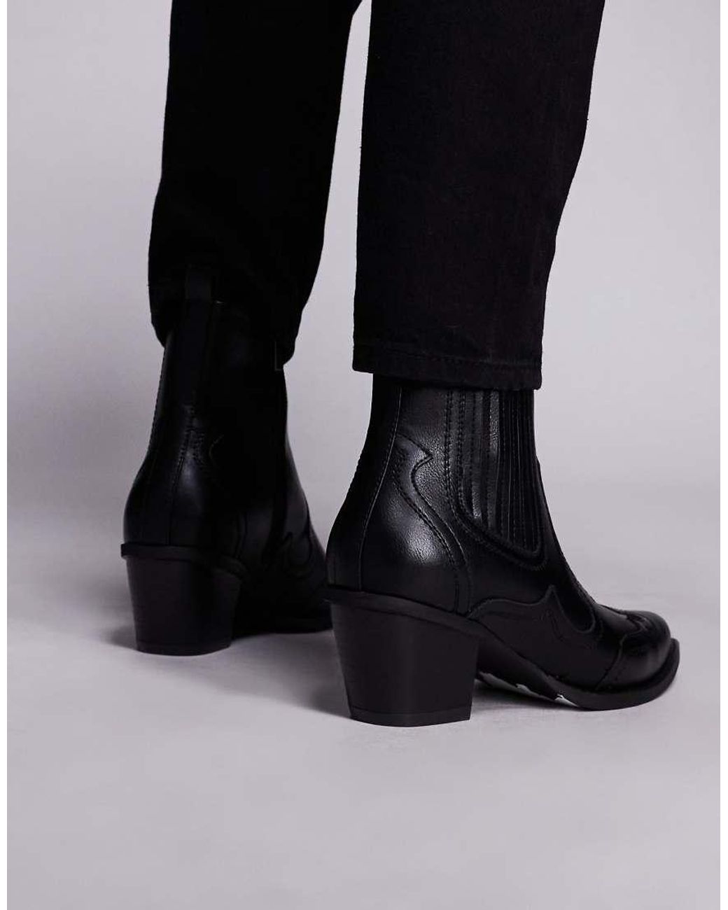 ASOS Black Western Chelsea Boots for men