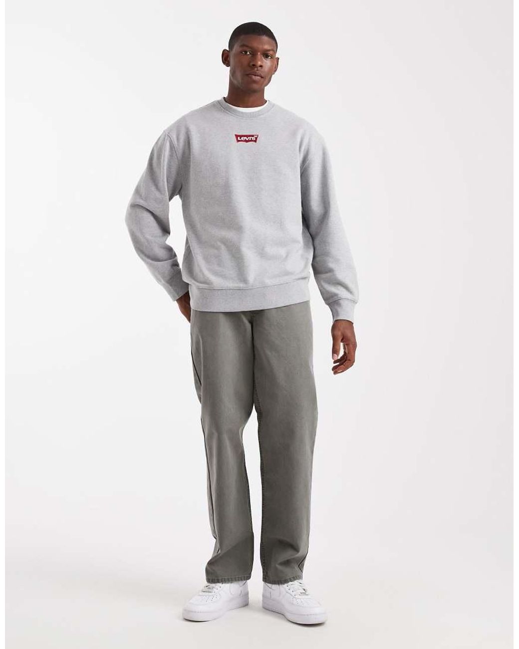 Levi's Gray 2 Horse Logo Back Print Relaxed Fit Sweatshirt for men