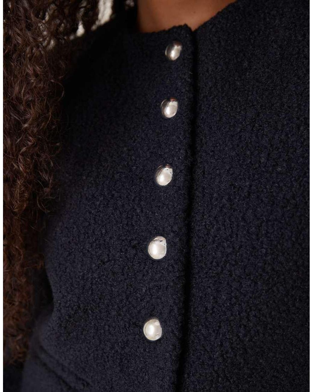 Giacca Sartoriale Bouclé di Mango in Blue