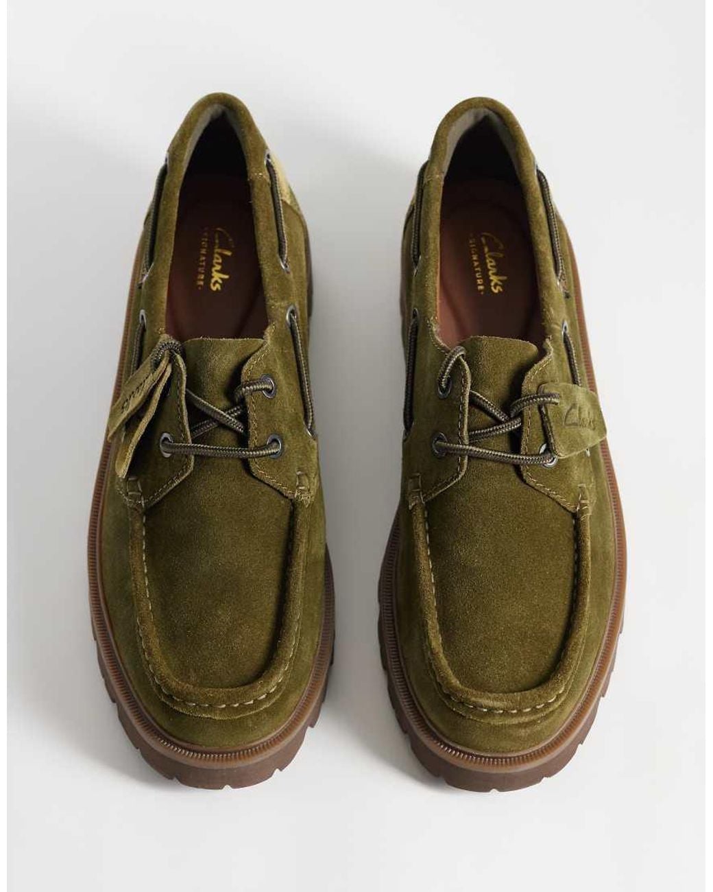 Clarks Green Cleyhill Boat Shoes for men