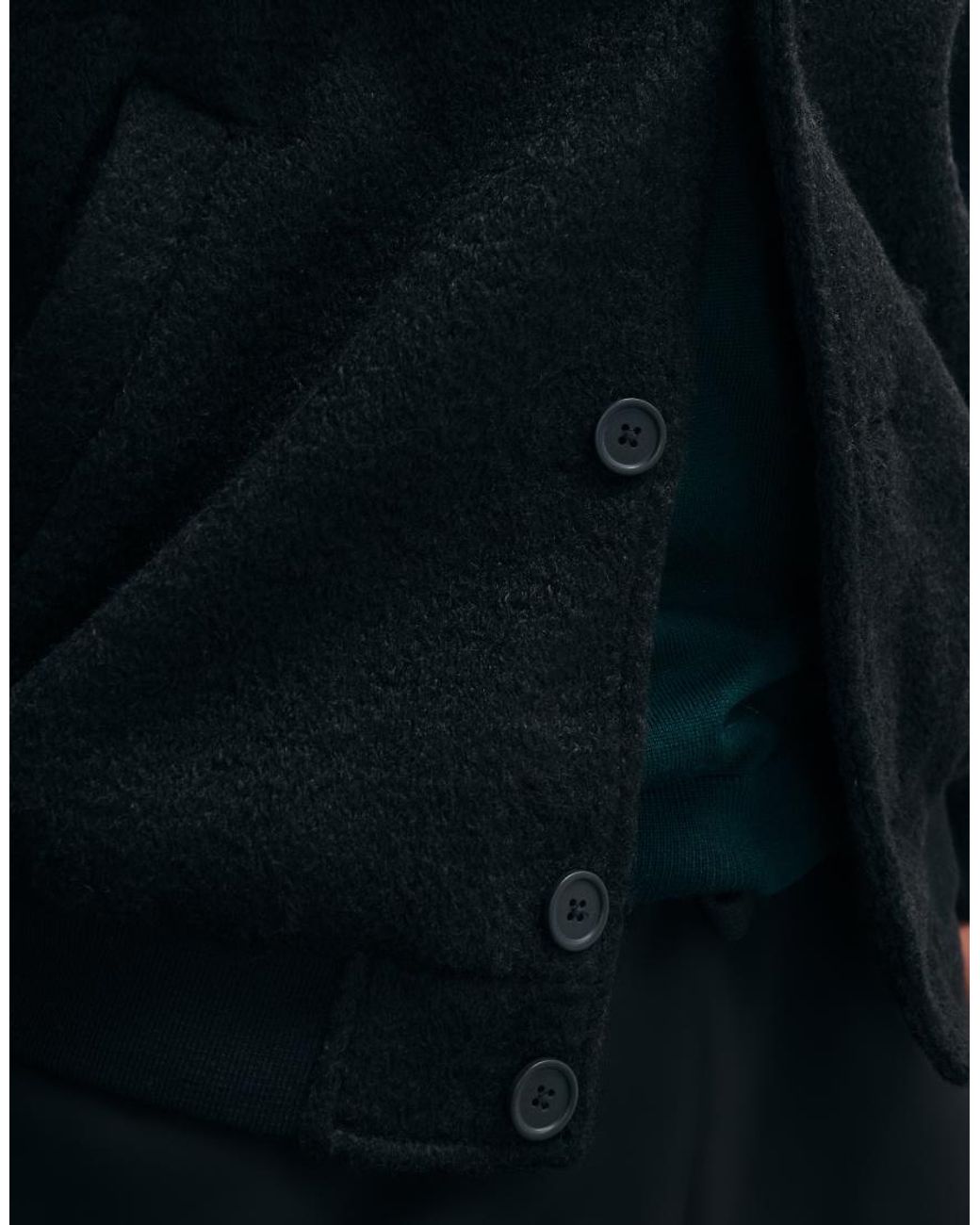 ASOS Black Wool Look Bomber for men