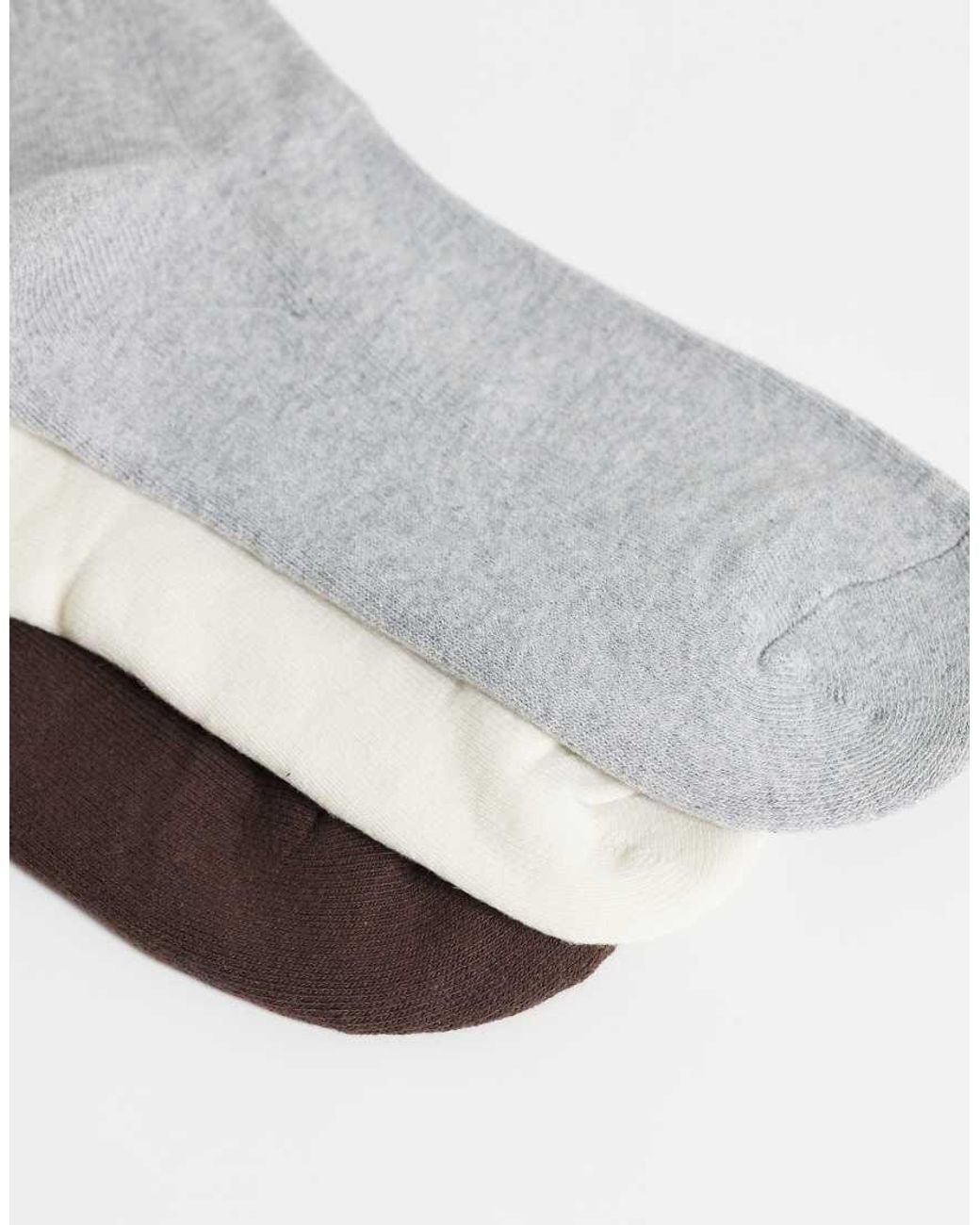 Cotton On White 3 Pack Essential Crew Socks for men