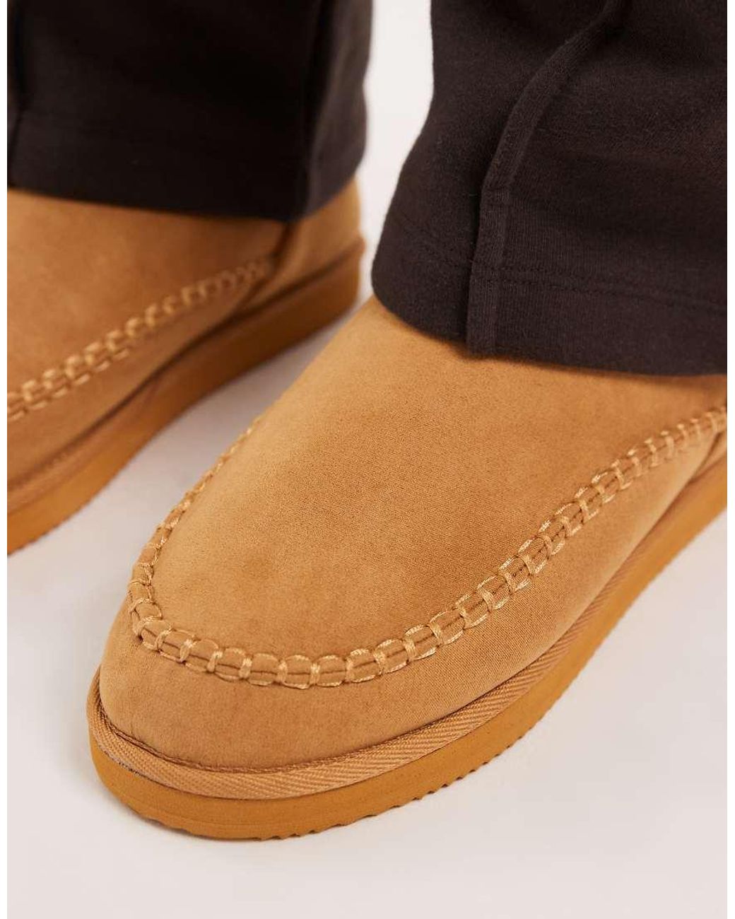 Jack & Jones Brown Chunky Faux Suede Slipper Boot for men
