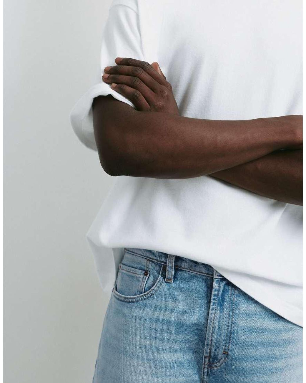 Pull&Bear White Slim Fit Jeans for men