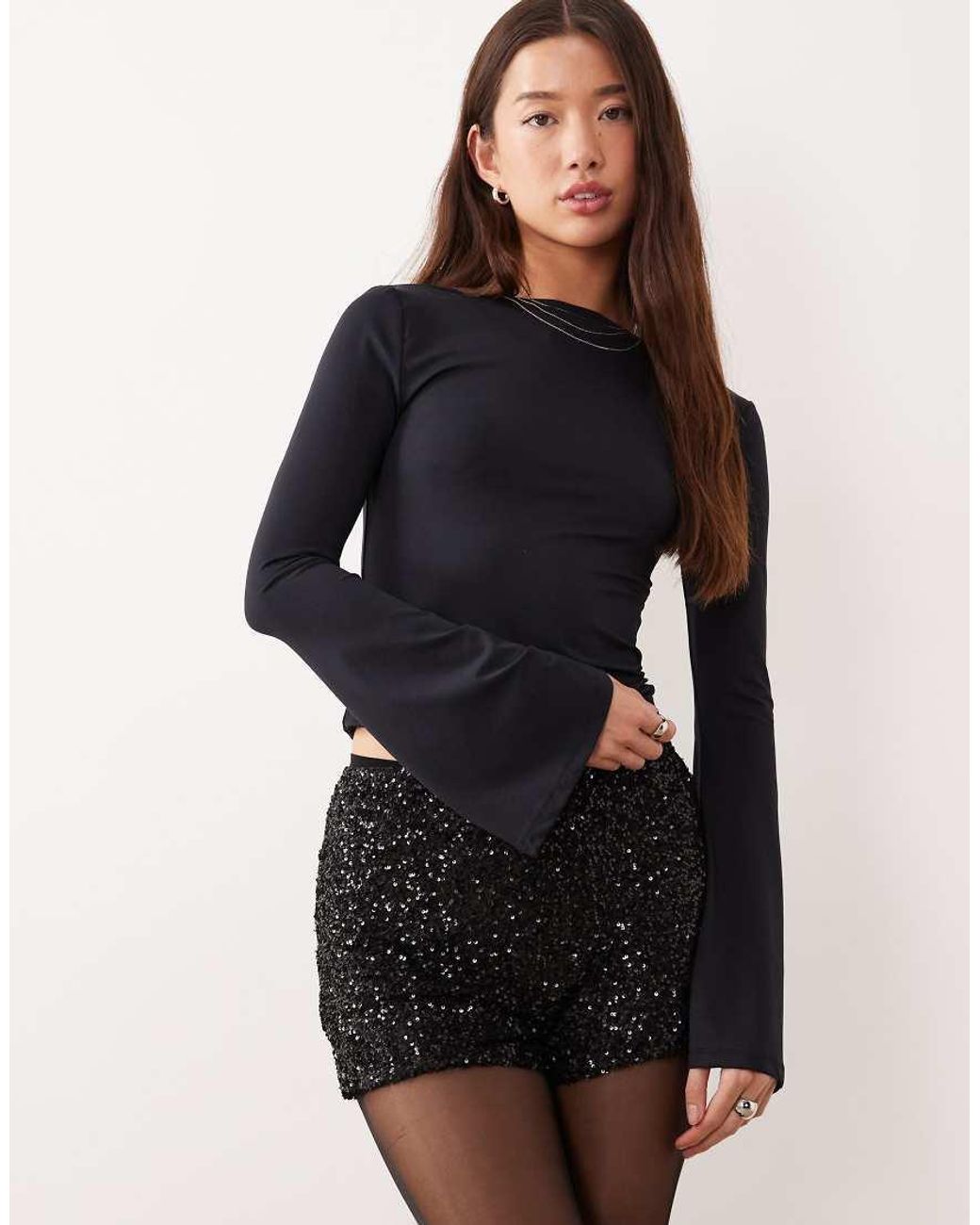 Never Fully Dressed Hotpants Met Lovertjes in het Natural
