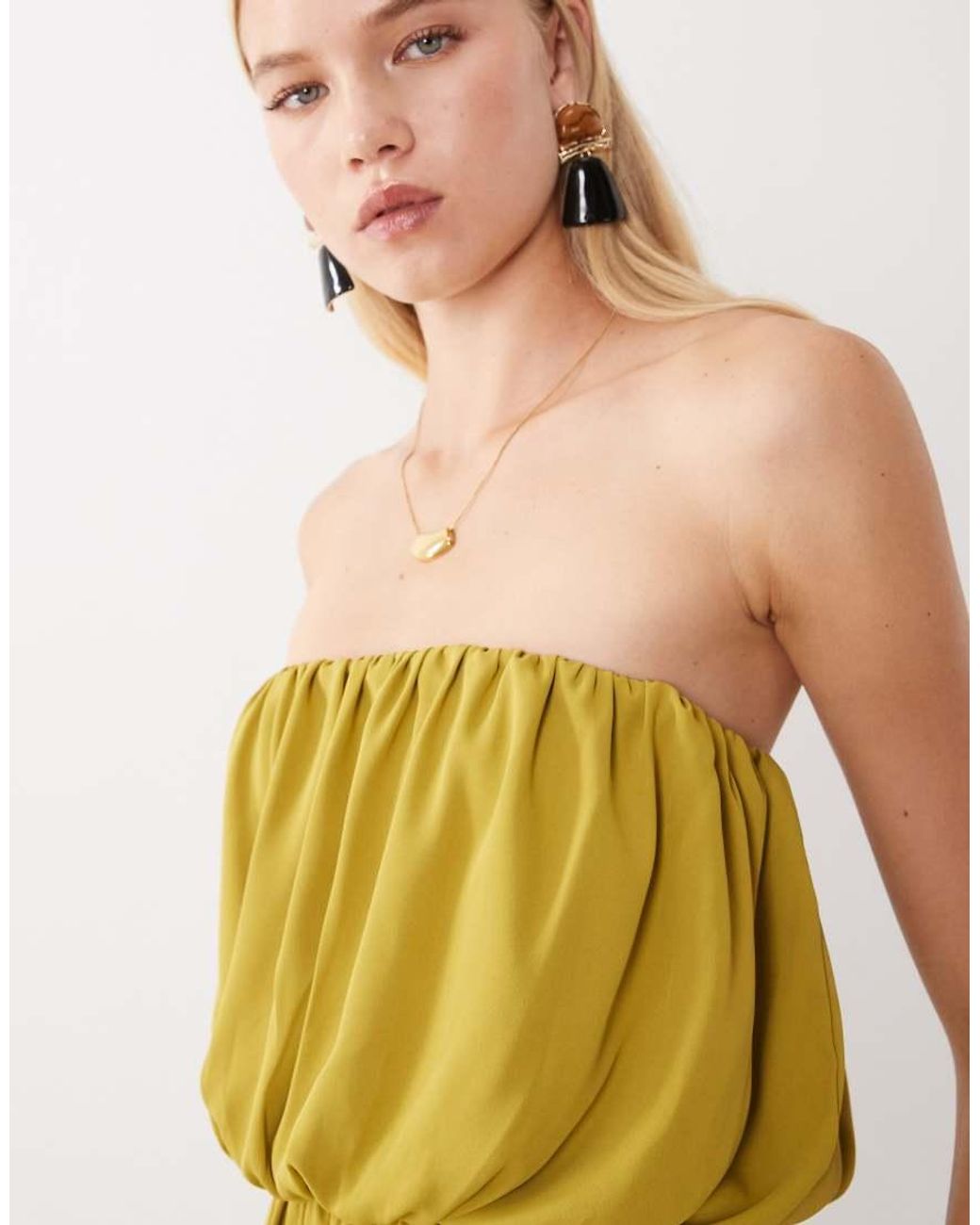 ASOS Green Satin Bubble Playsuit