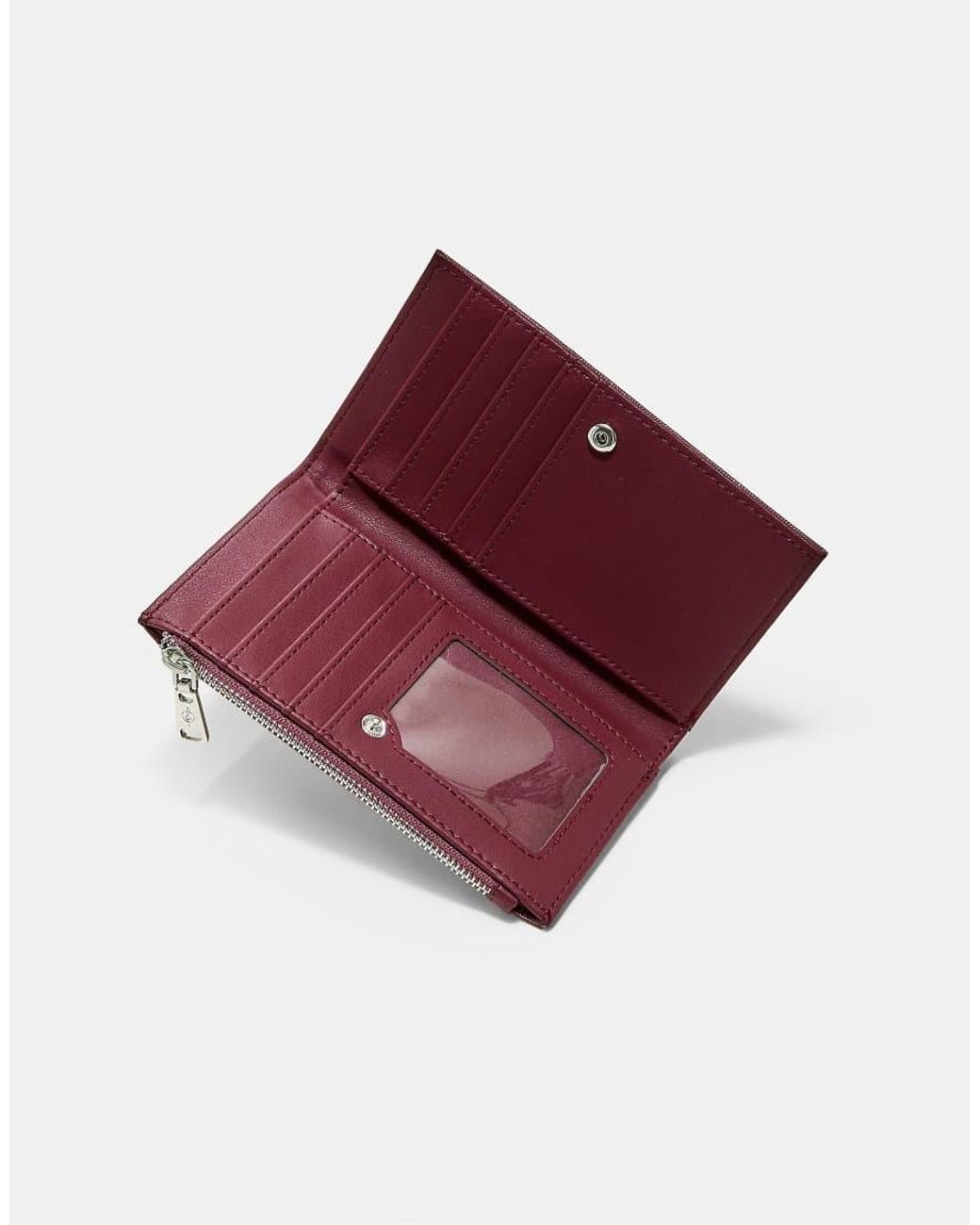 Stradivarius Purple Basic Zip-Up Purse