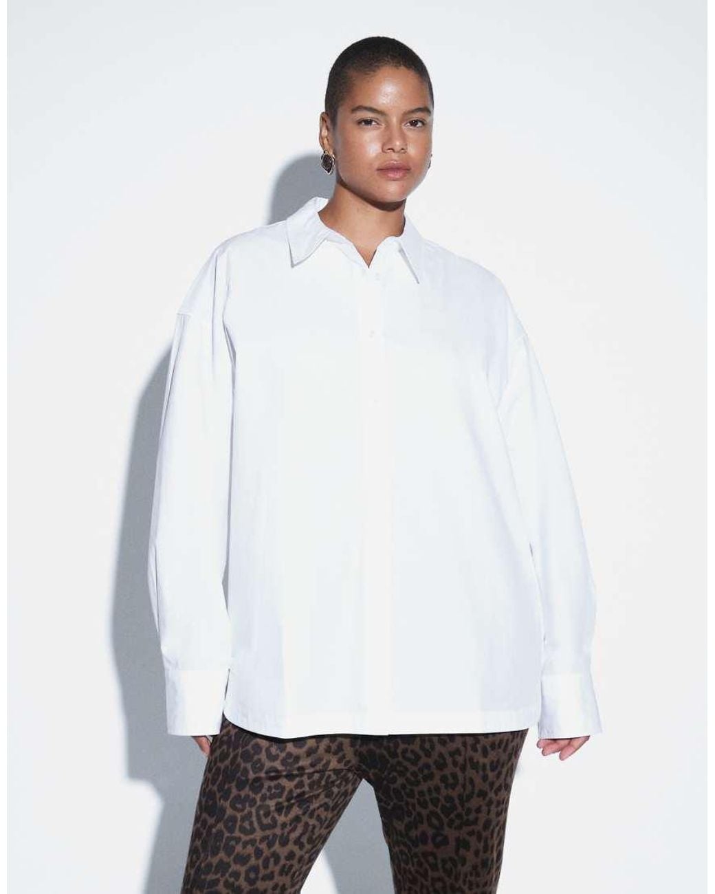 ASOS White Asos Design Curve Boxy Oversized Shirt