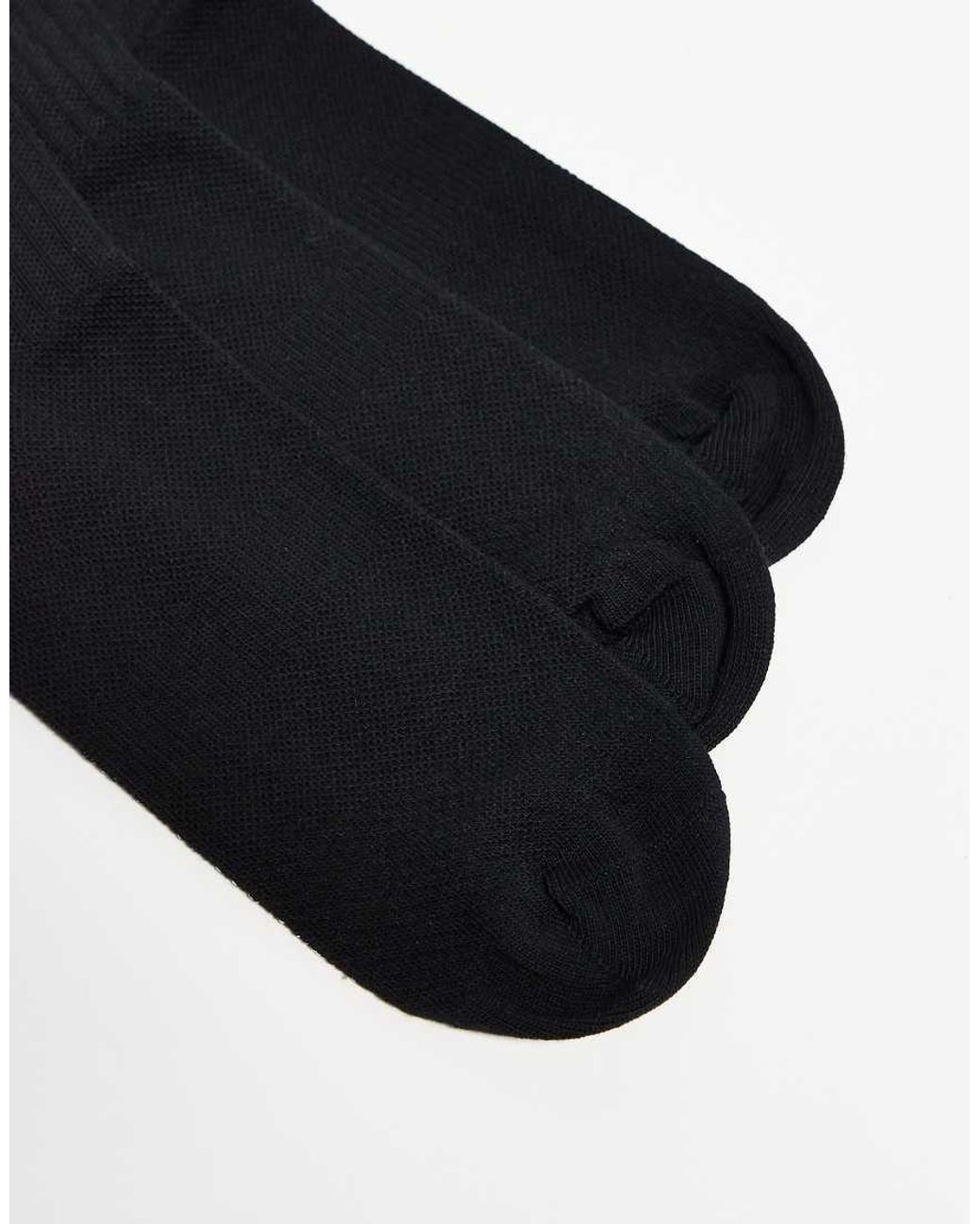On Shoes Black 3 Pack Logo Crew Socks