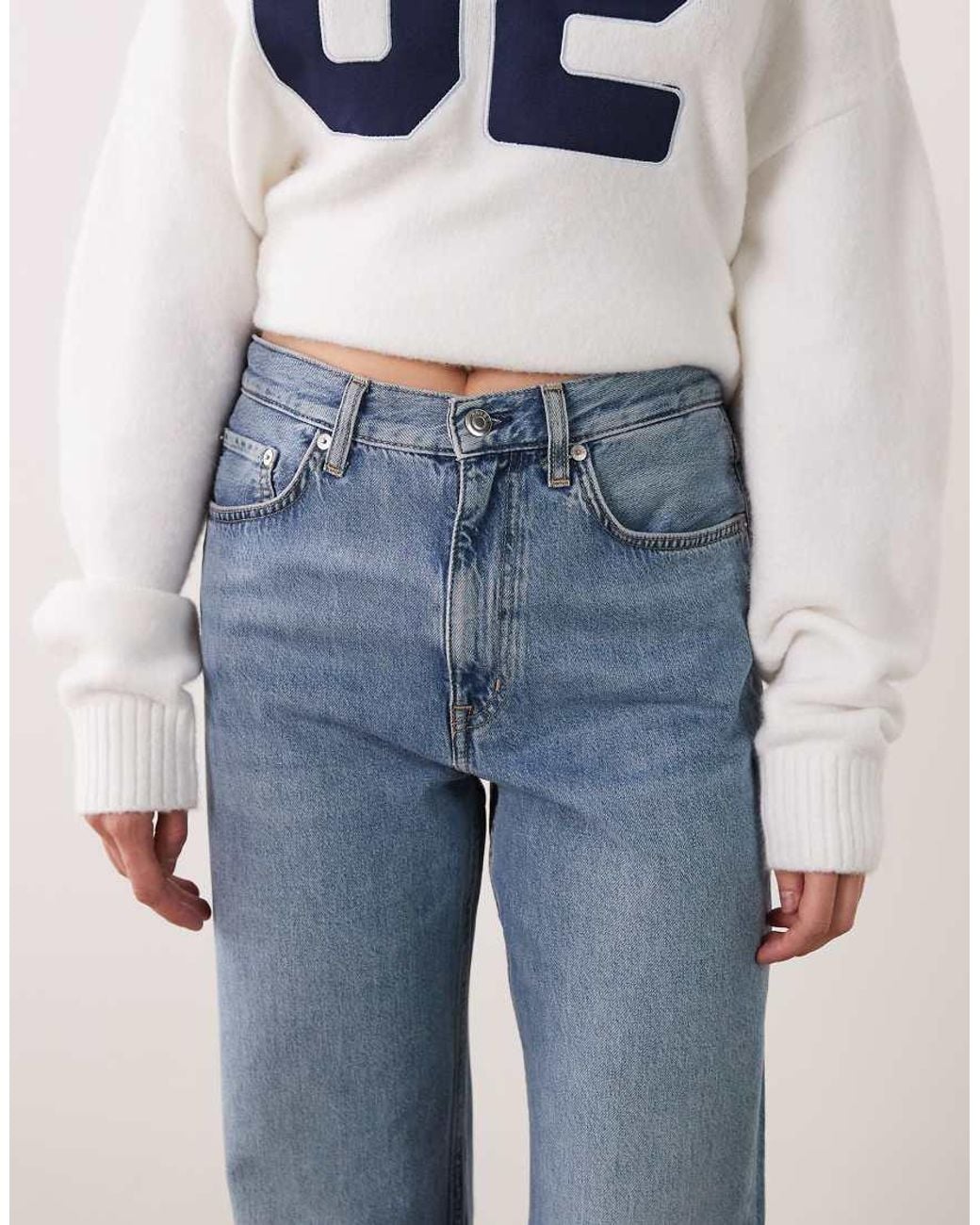 ARKET Blue Relaxed Boyfriend Jeans With Small Split