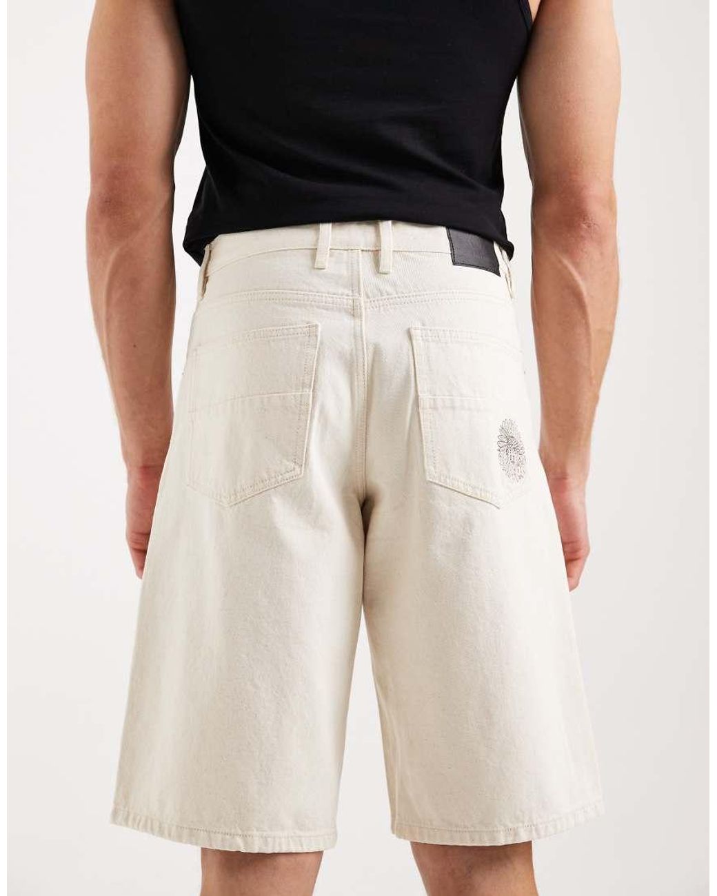 Redefined Rebel Natural Kingston baggy Fit Denim Shorts for men