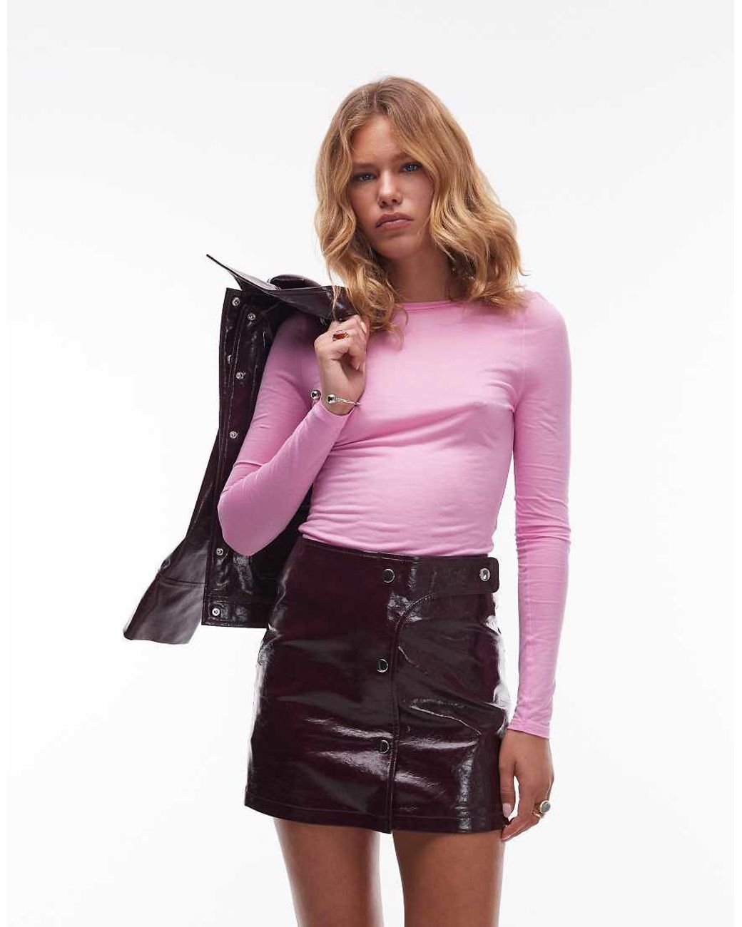 laagam Red Lena A-line Mini Skirt