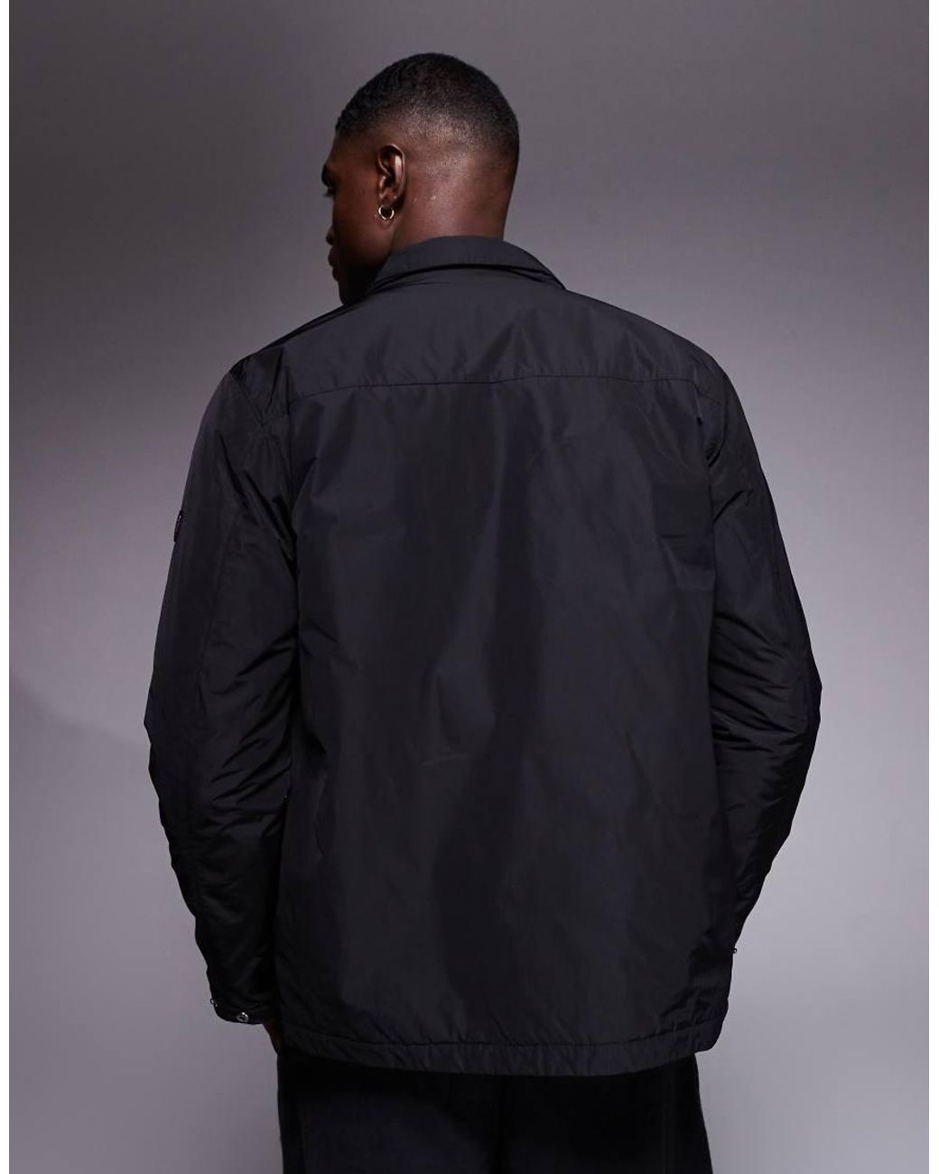 Barbour Blue Padded Ariel Shirt Jacket for men