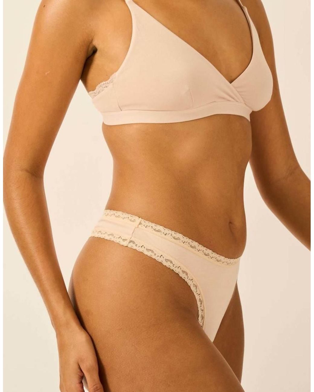 Stripe & Stare Natural Thong Four Pack