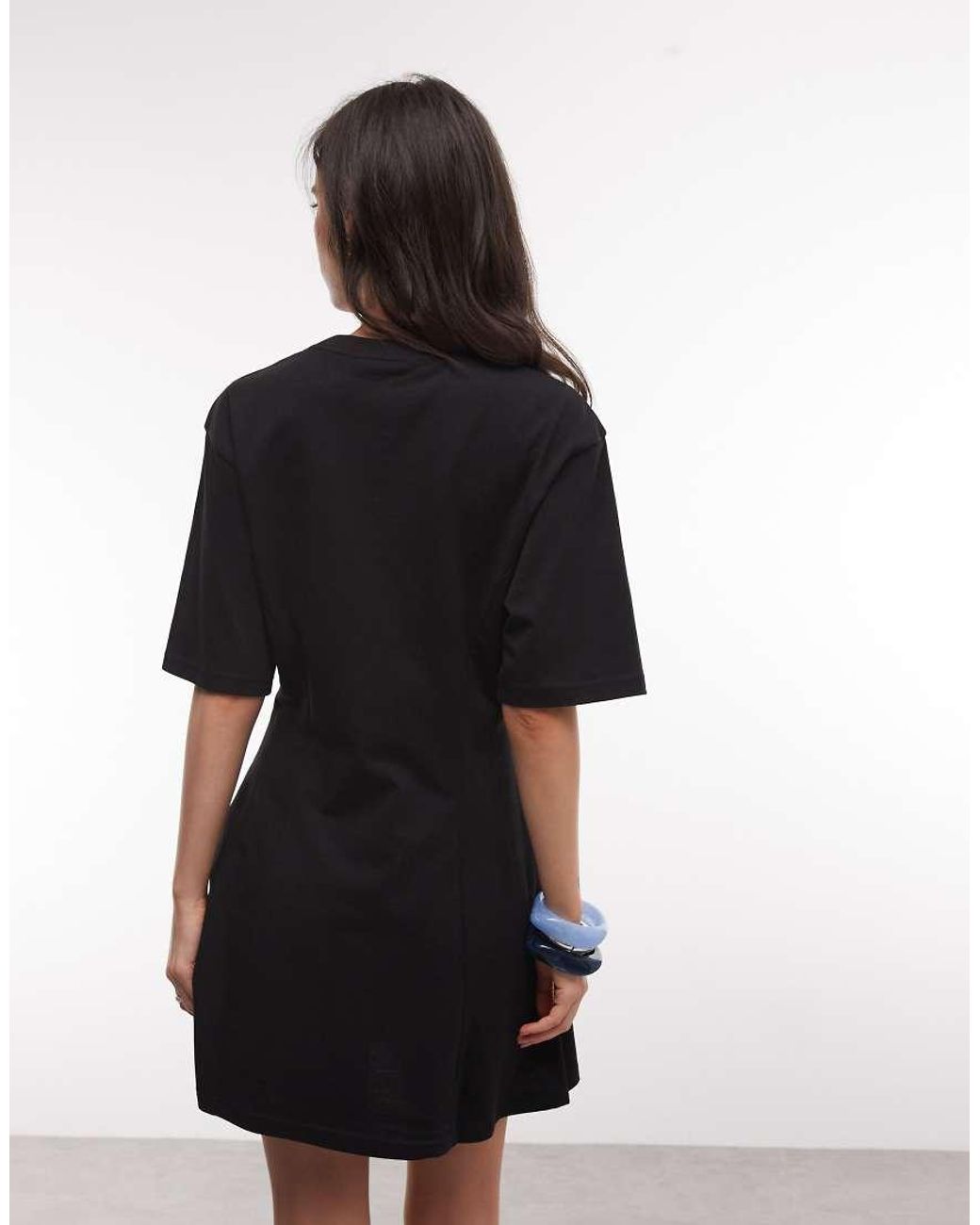 Monki Black Contoured T-shirt Mini Dress