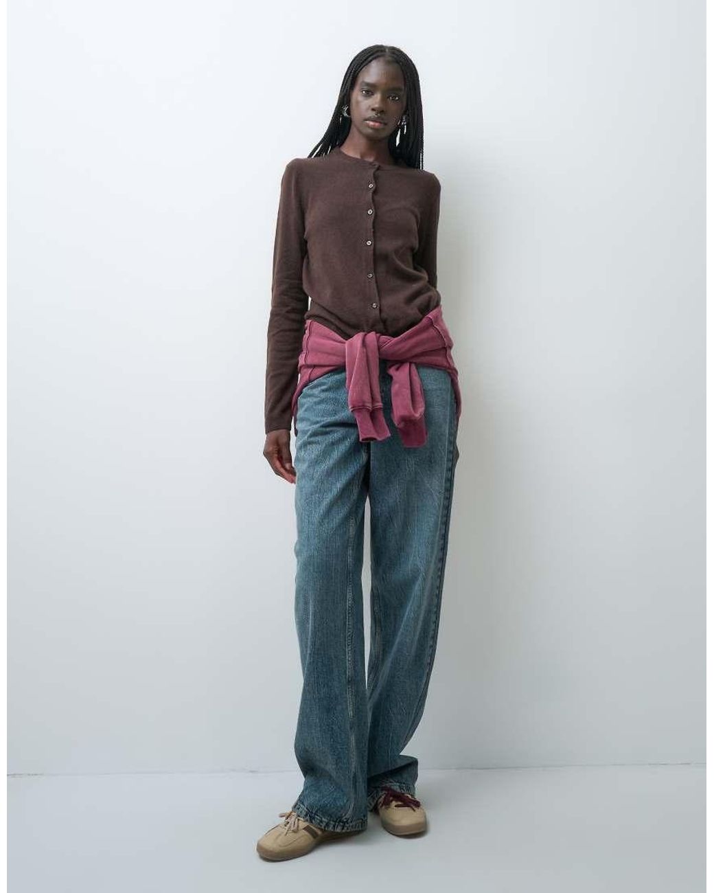 Gap Brown Cashsoft Cropped Knitted Cardigan