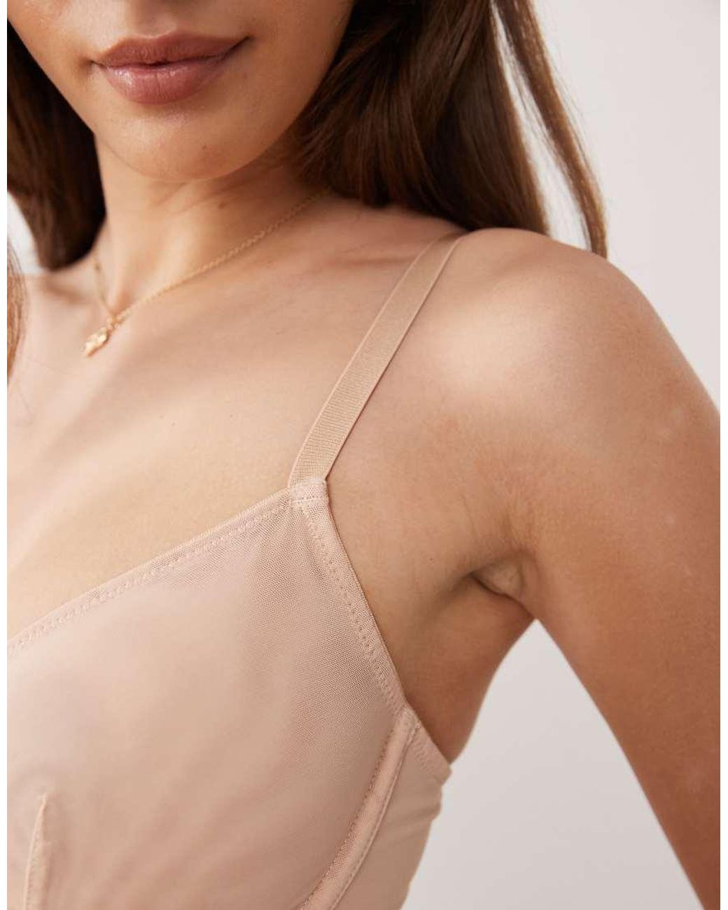 ASOS Natural Fuller Bust Tammy Sheer Mesh Underwire Balcony Bra